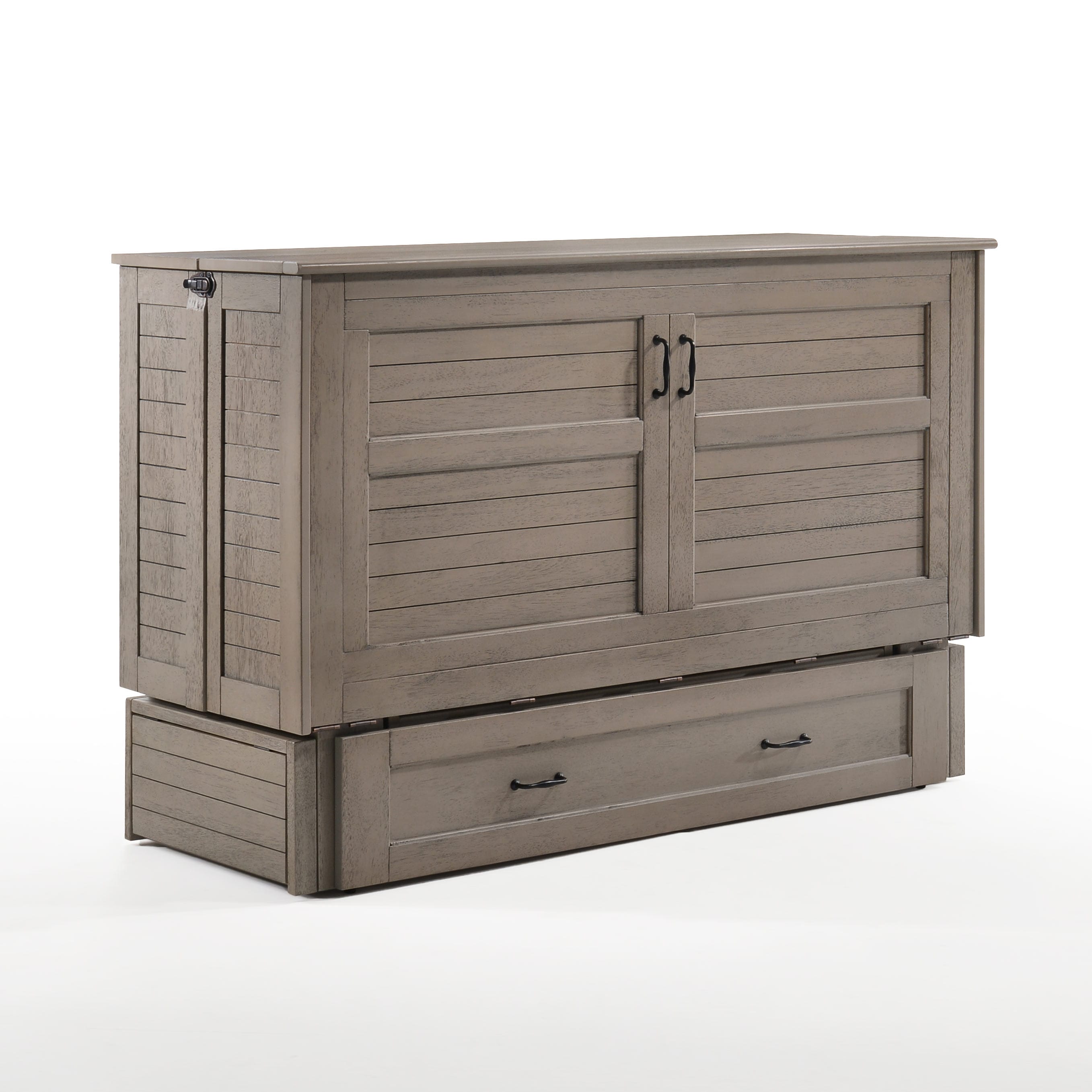 Poppy Brushed Driftwood Queen Murphy Cabinet Bed By Night