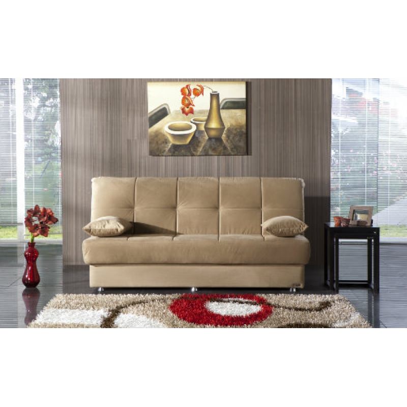Reno Rainbow Dark Beige Convertible Sofa Bed by Istikbal Furniture
