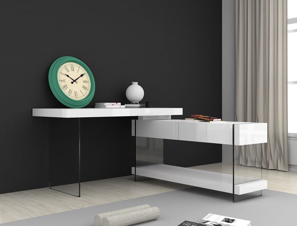 KD002 Modern Office Desk in Matte Gray by J&M Furniture