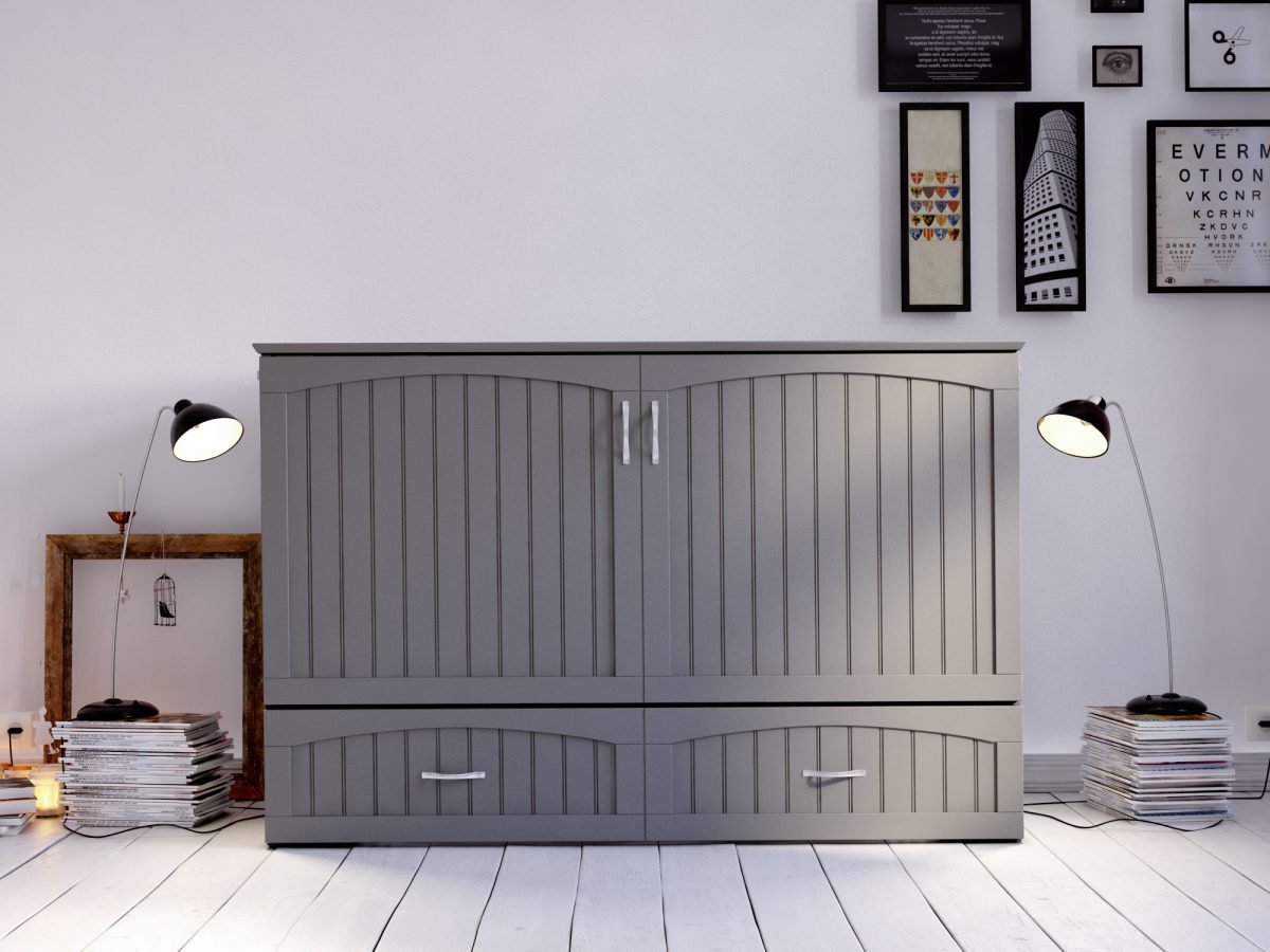 Southampton Murphy Bed Chest Bed Antique Gray By Atlantic