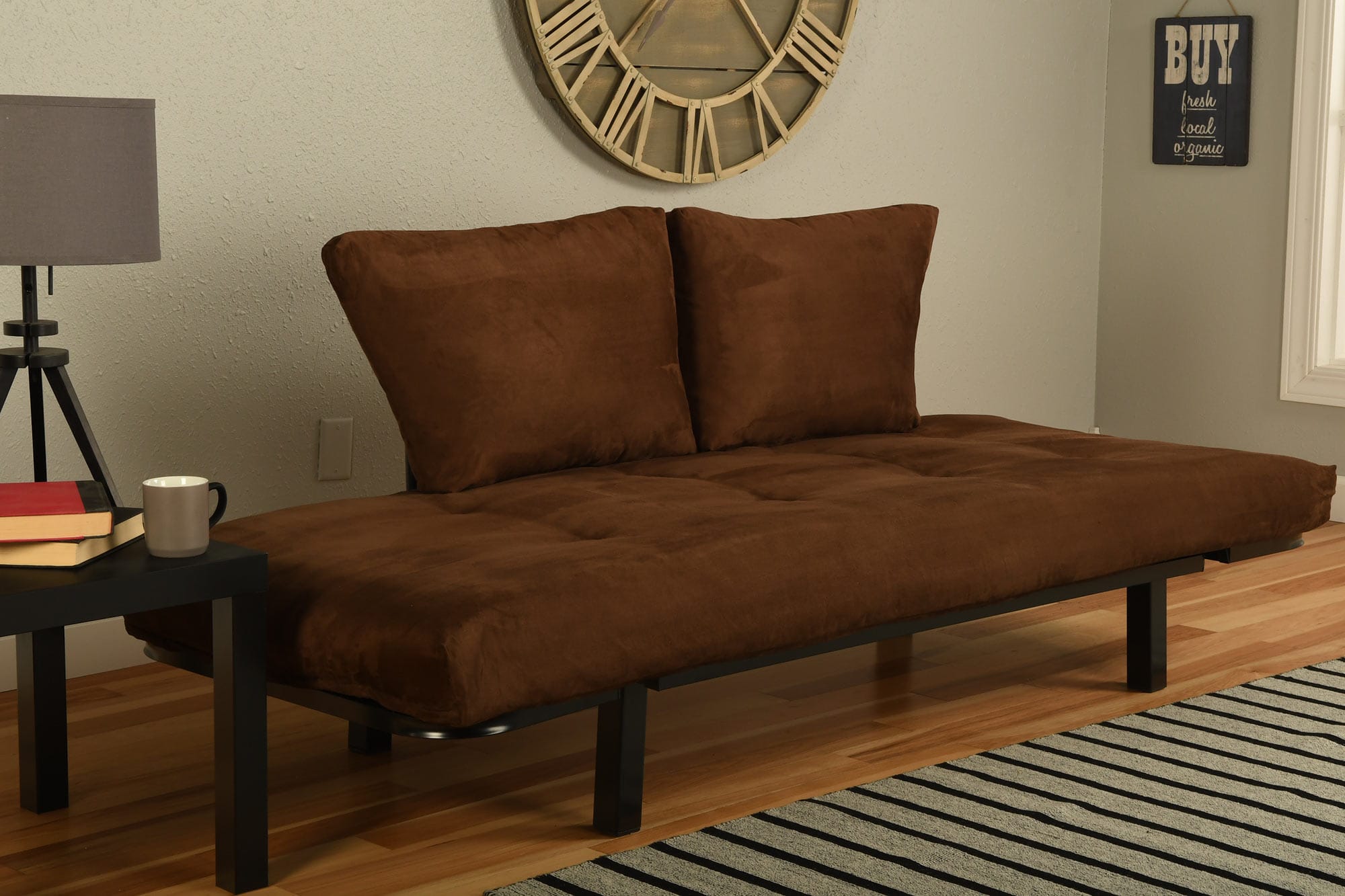 Spacely Futon Daybed/Lounger Mattress Suede Chocolate Kodiak