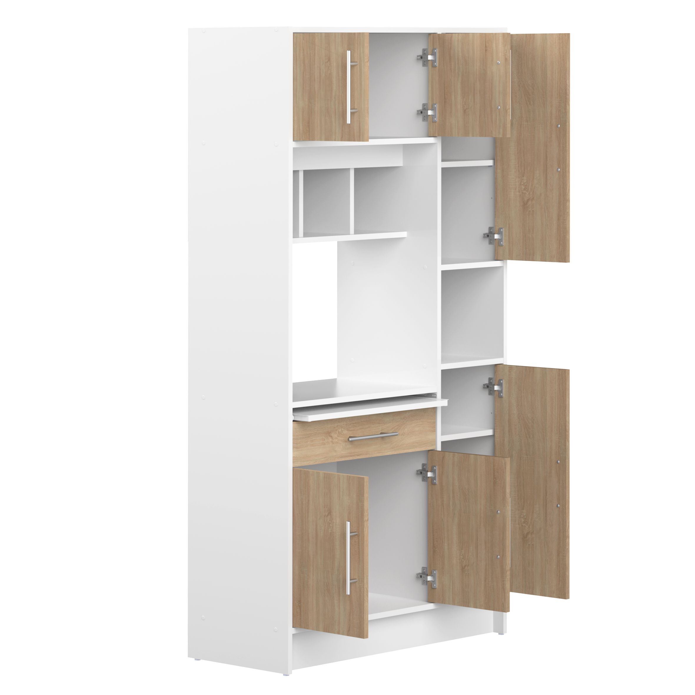 Louise Kitchen Pantry White /Natural Oak at Futonland