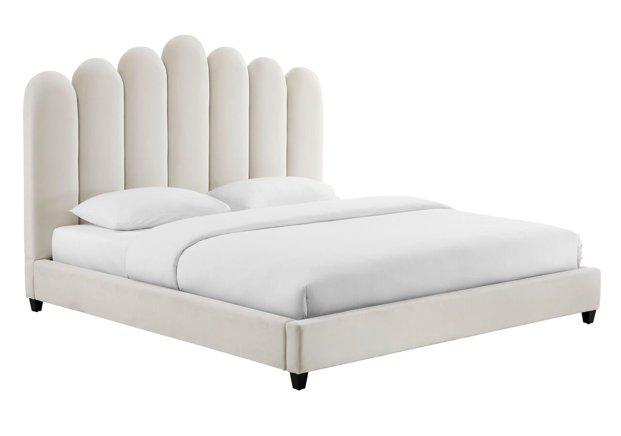 Cream velvet deals queen bed