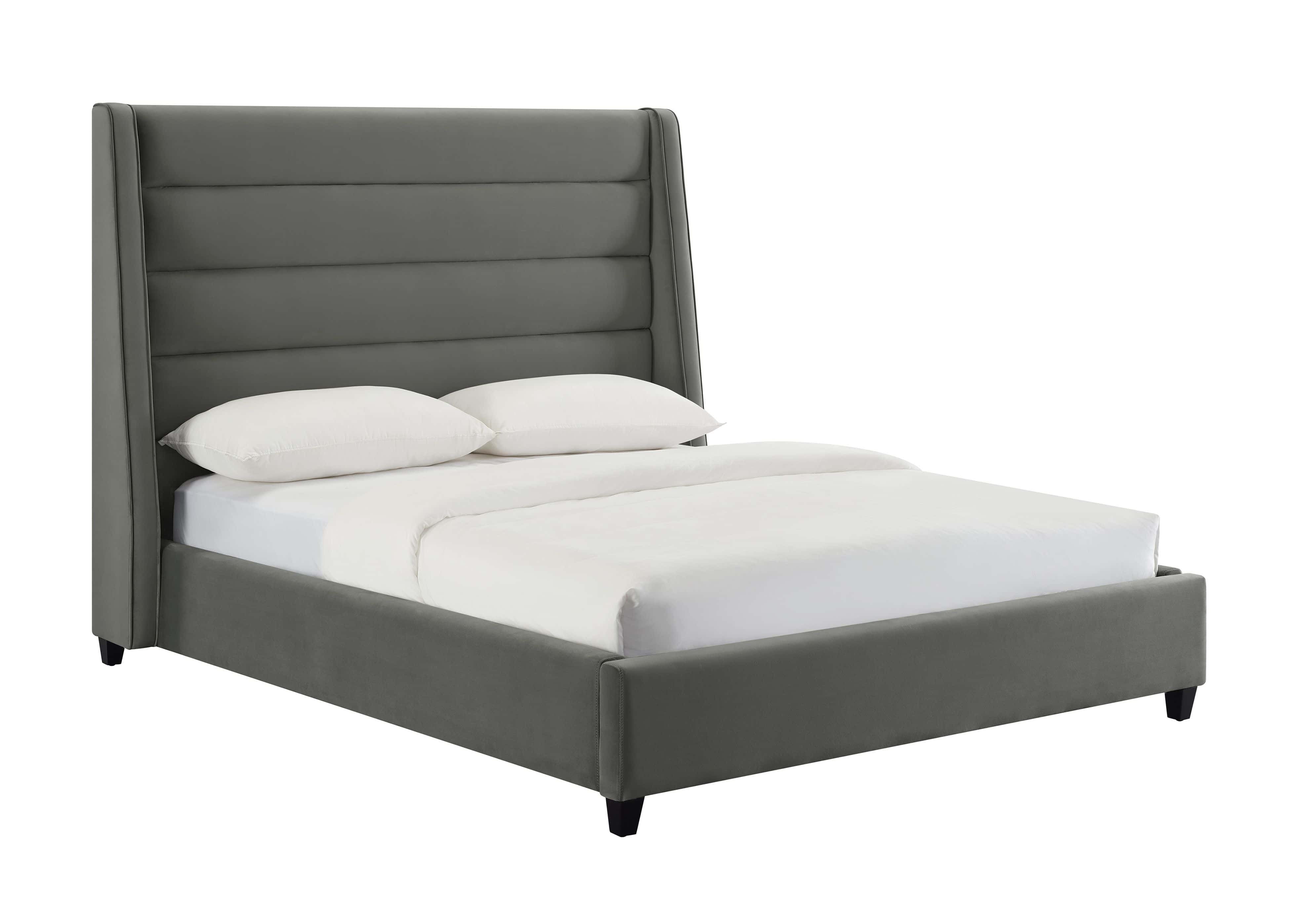 Koah Gray Velvet King Bed at Futonland