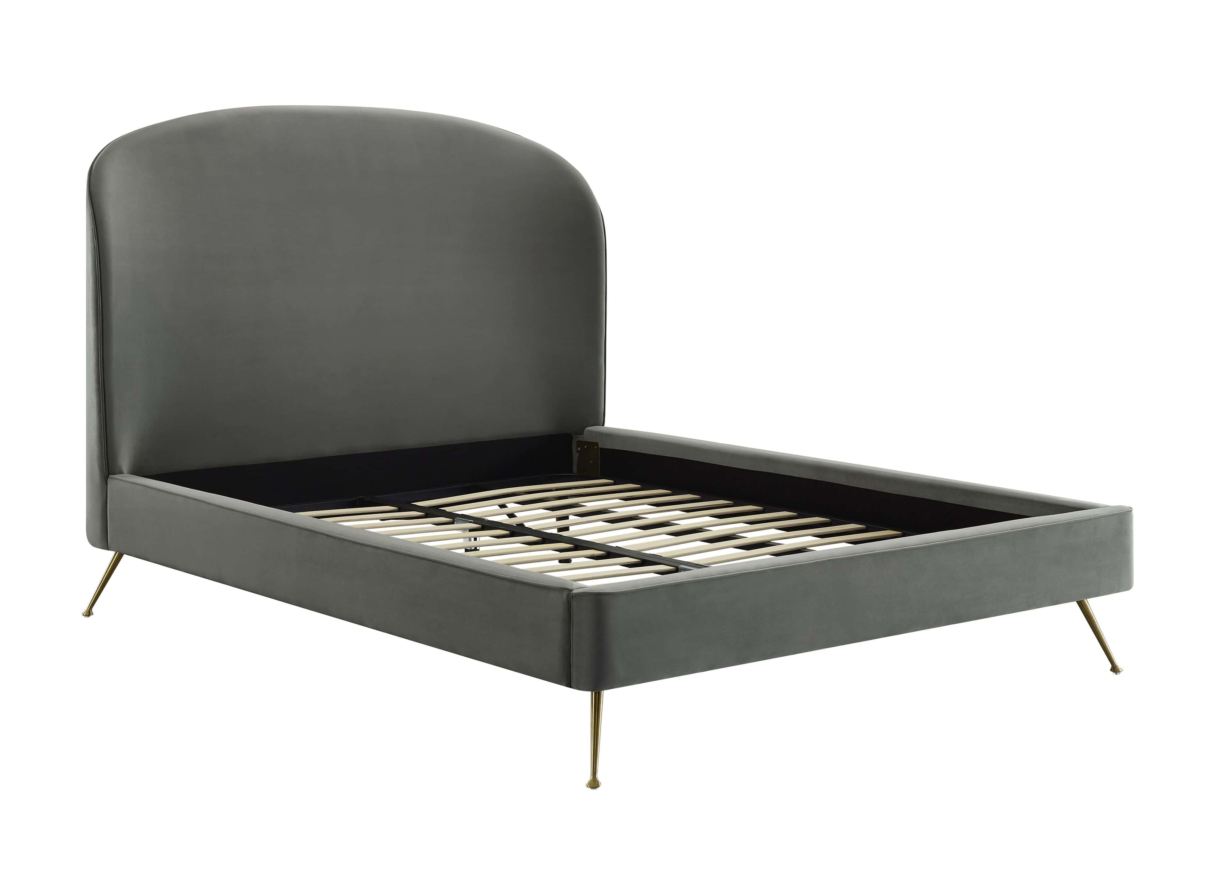 Vivi Grey Velvet Queen Bed By Tov Furniture