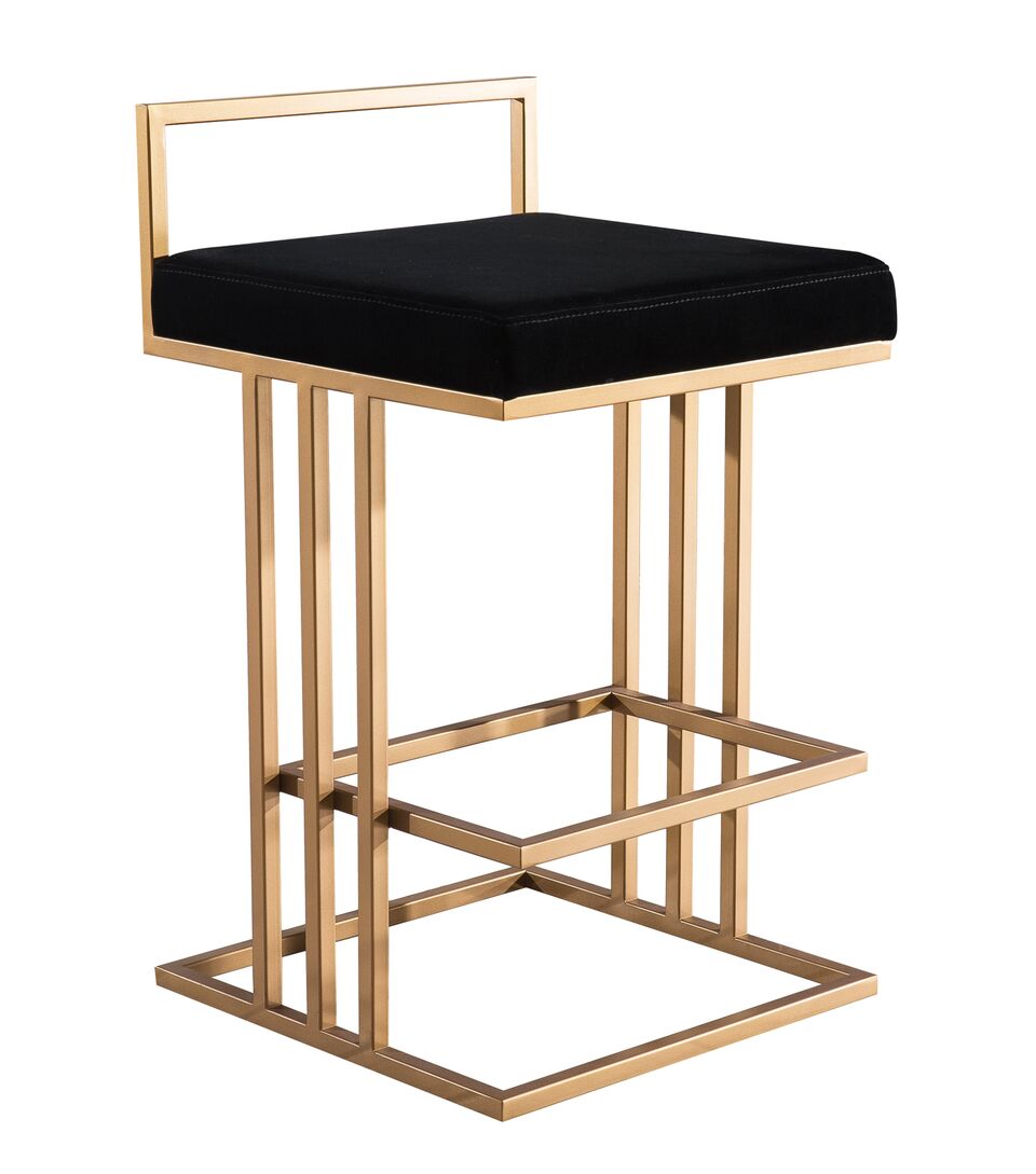 Trevi Black Velvet Counter Stool by TOV Furniture