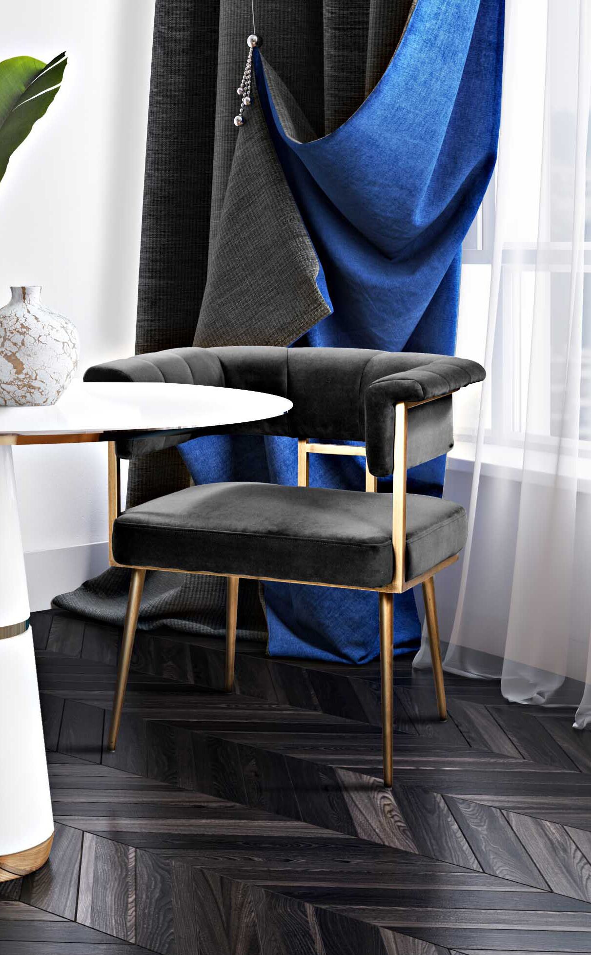 astrid grey velvet chair