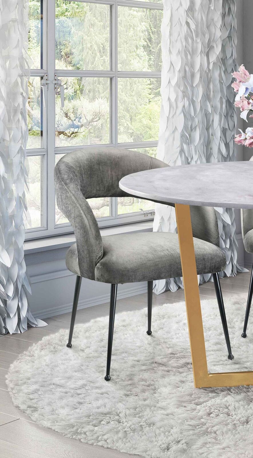 Rocco blush velvet dining chair discount