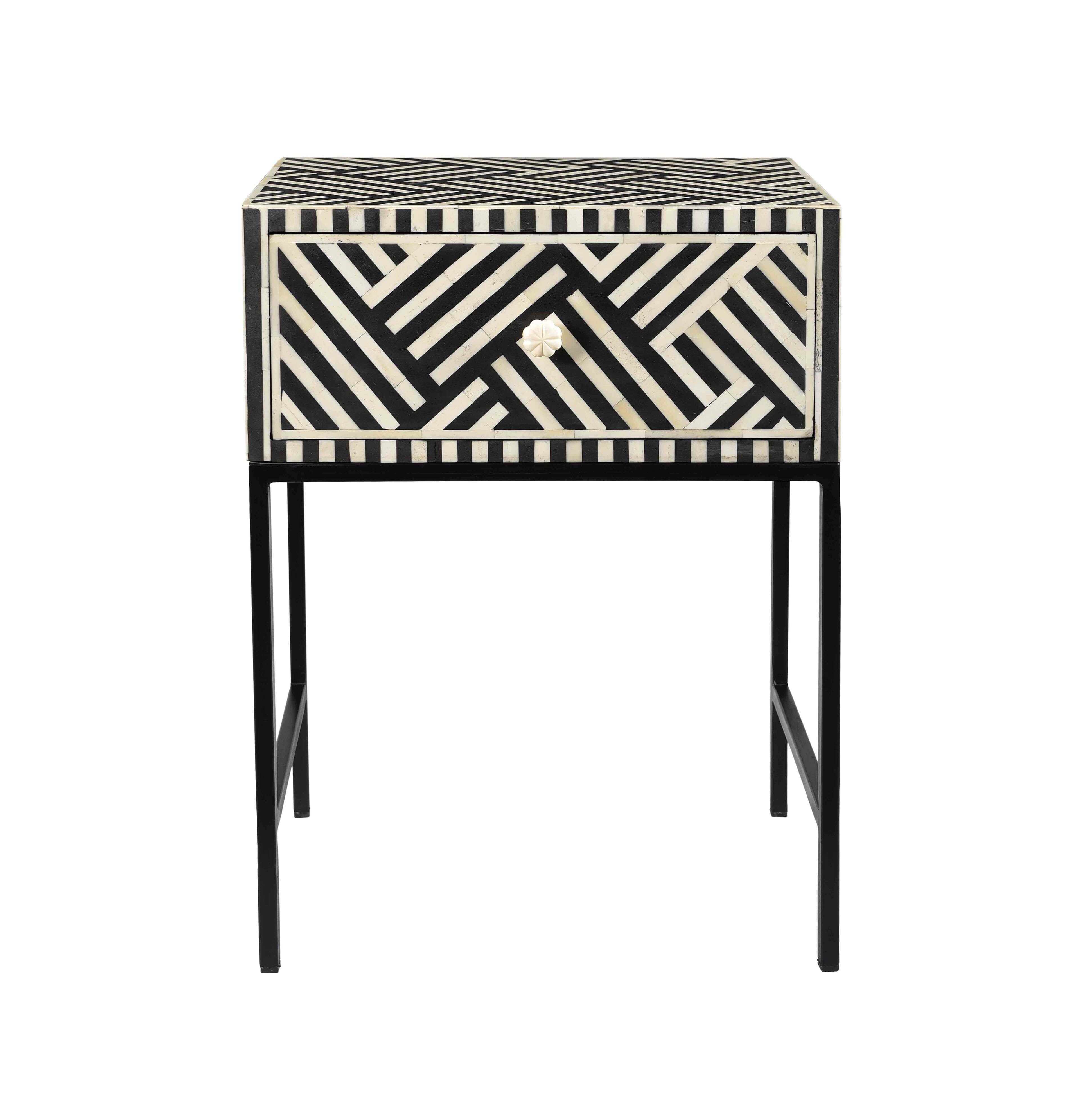 Noire Bone Inlay Side Table by TOV Furniture
