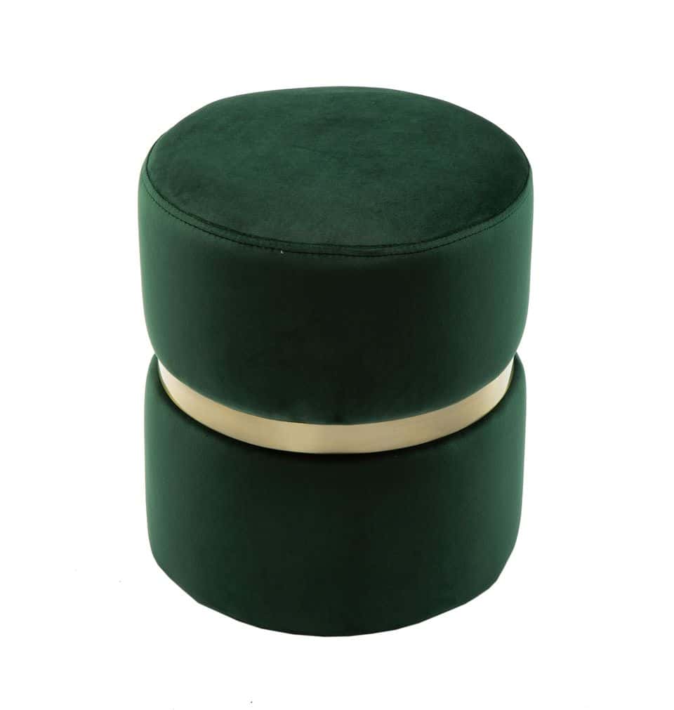 Yamma Forest Green Velvet Ottoman by TOV Furniture