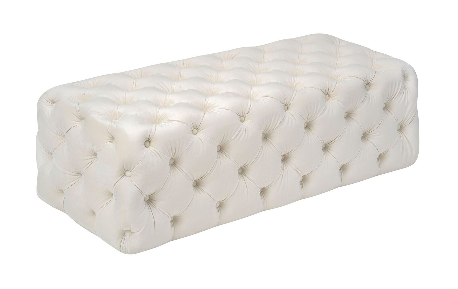 Kaylee Cream Velvet Ottoman by TOV Furniture