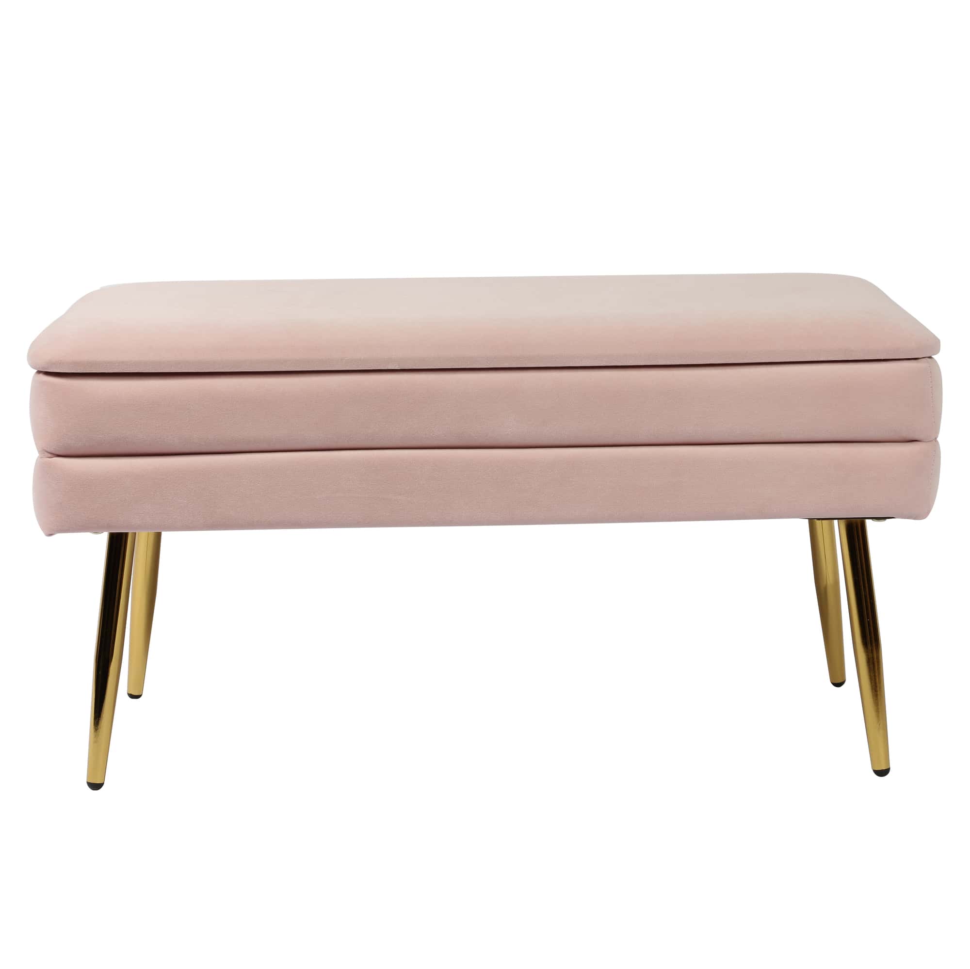 Ziva Blush Velvet Storage Bench By Tov Furniture