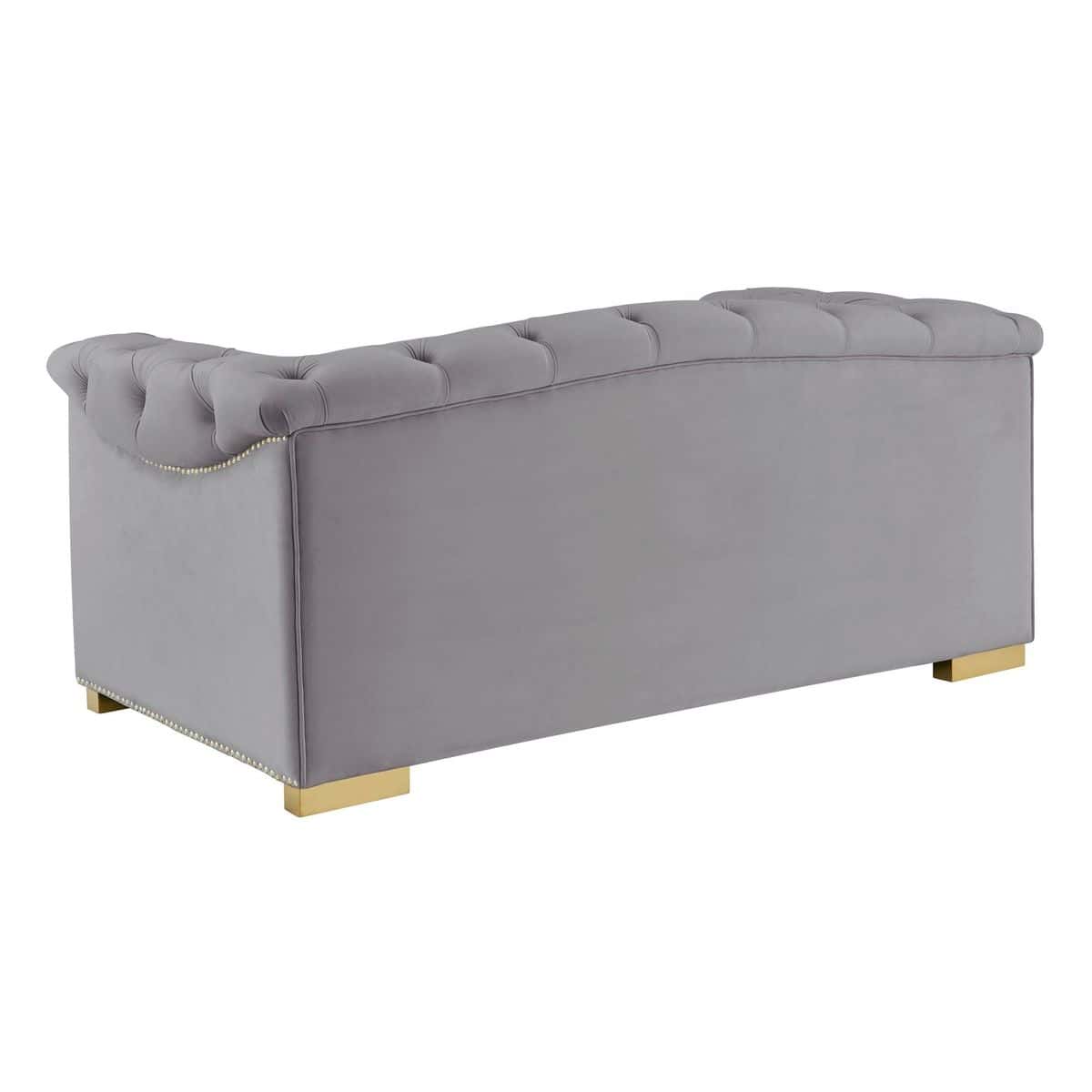 Farah Gray Velvet Loveseat at Futonland