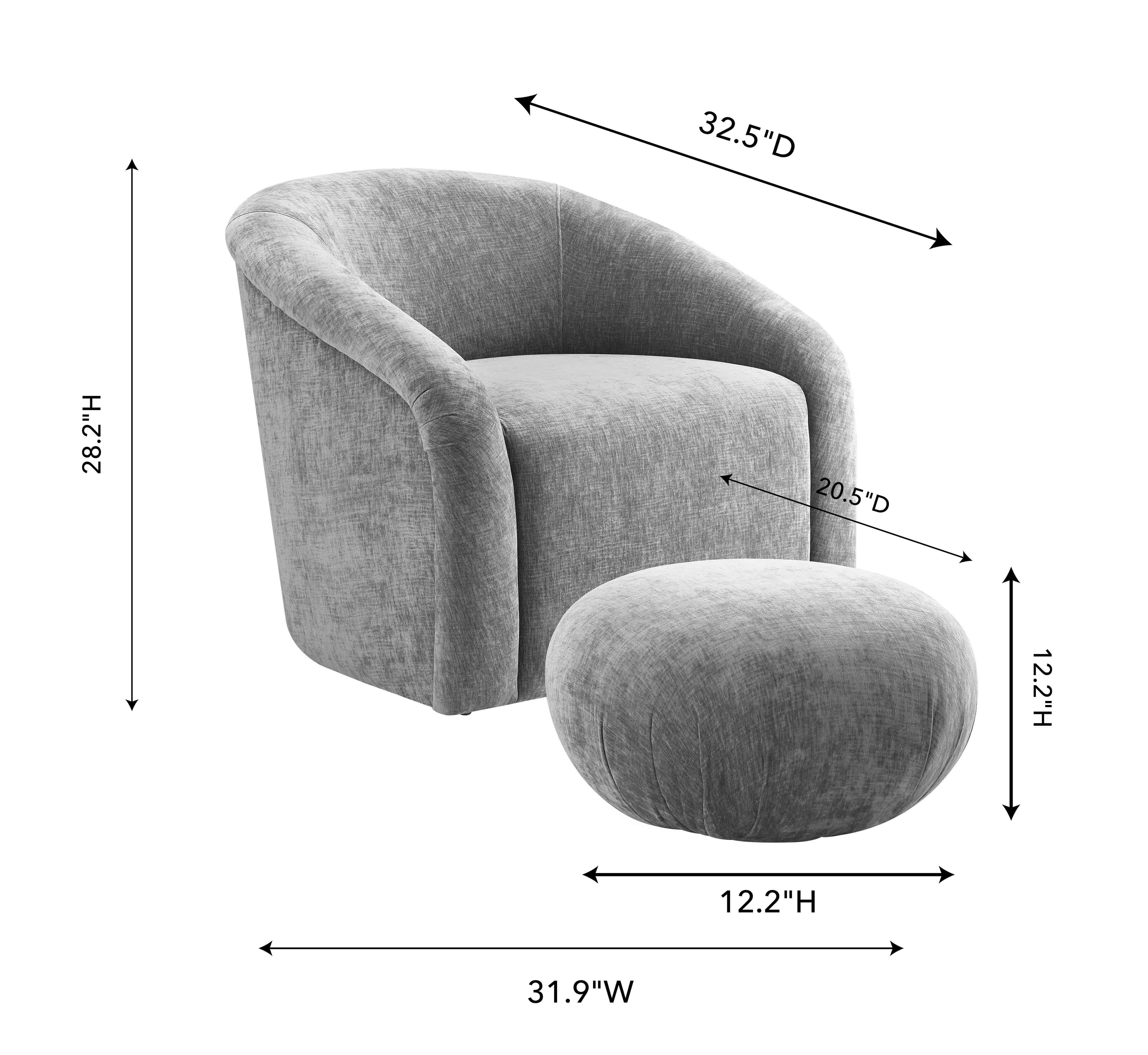 Chenille chair online and ottoman