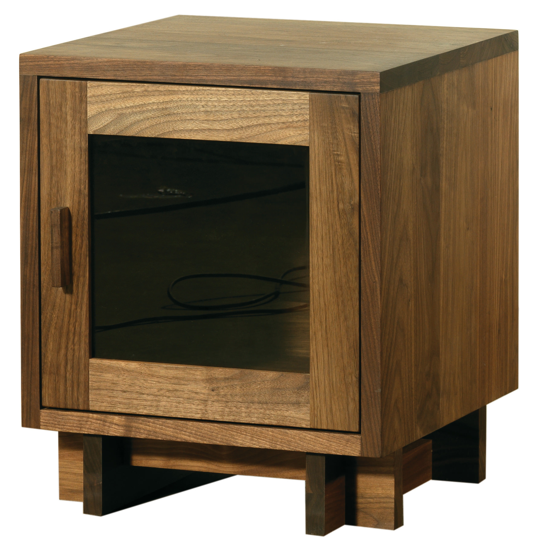 Skyline Wood Nightstand w/Glass Door at Futonland