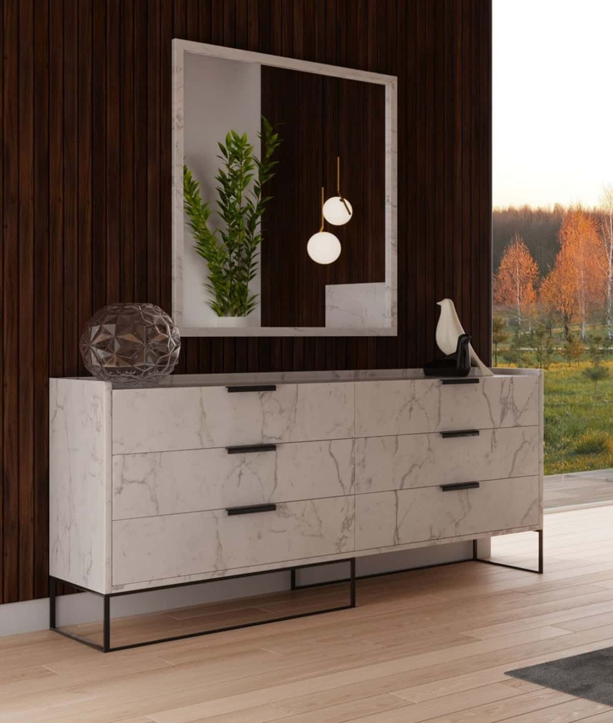 Nova Domus Marbella - Italian Modern White Marble Dresser by VIG Furniture