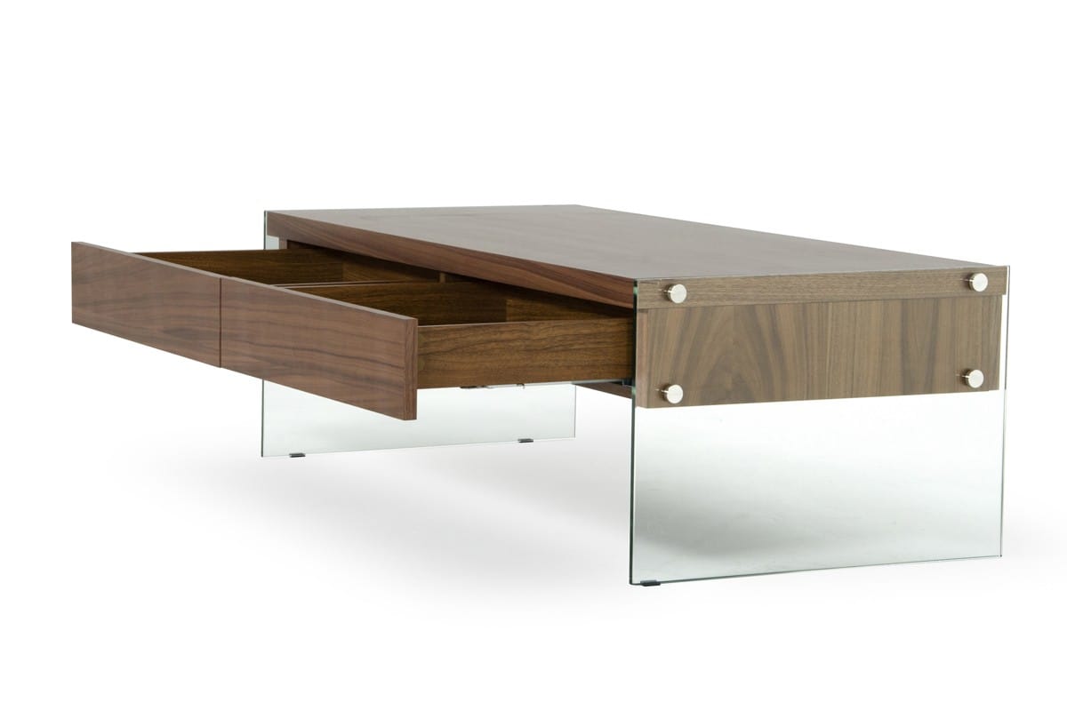 Modrest Aura Modern Walnut Floating Coffee Table at Futonland