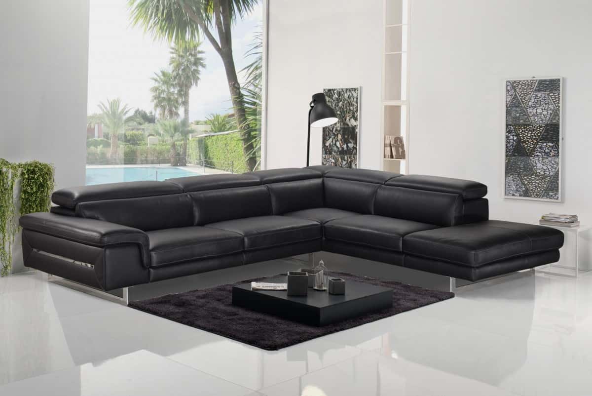 Leather Right Facing Sectional Sofa
