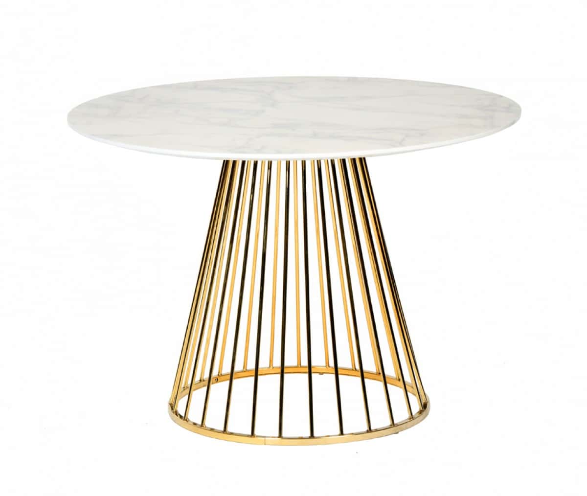 Modrest Holly Modern White & Gold Round Dining Table by VIG Furniture