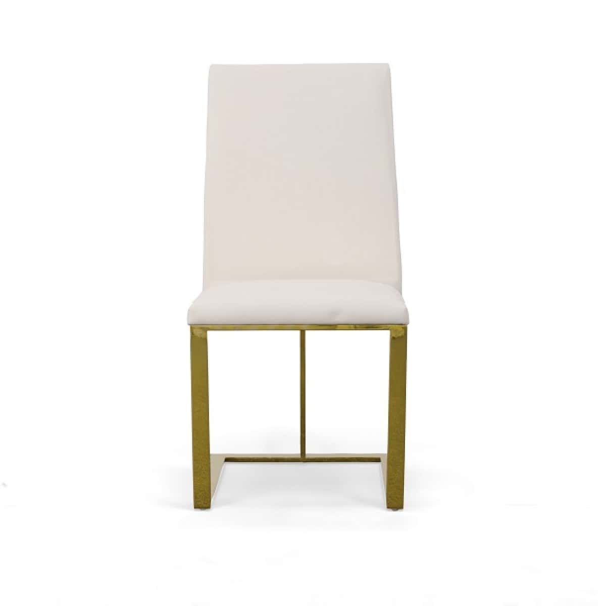 Modrest Frankie - Contemporary White & Gold Dining Chair by VIG Furniture