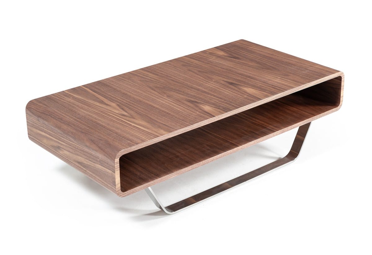 Modrest Avis Modern Walnut Matte Coffee Table at Futonland