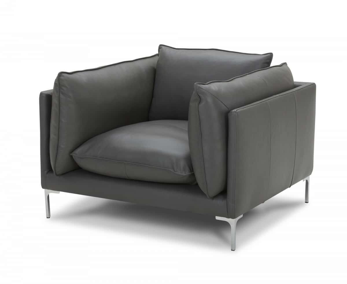 Divani Casa Harvest Modern Grey Full Leather Chair by VIG Furniture