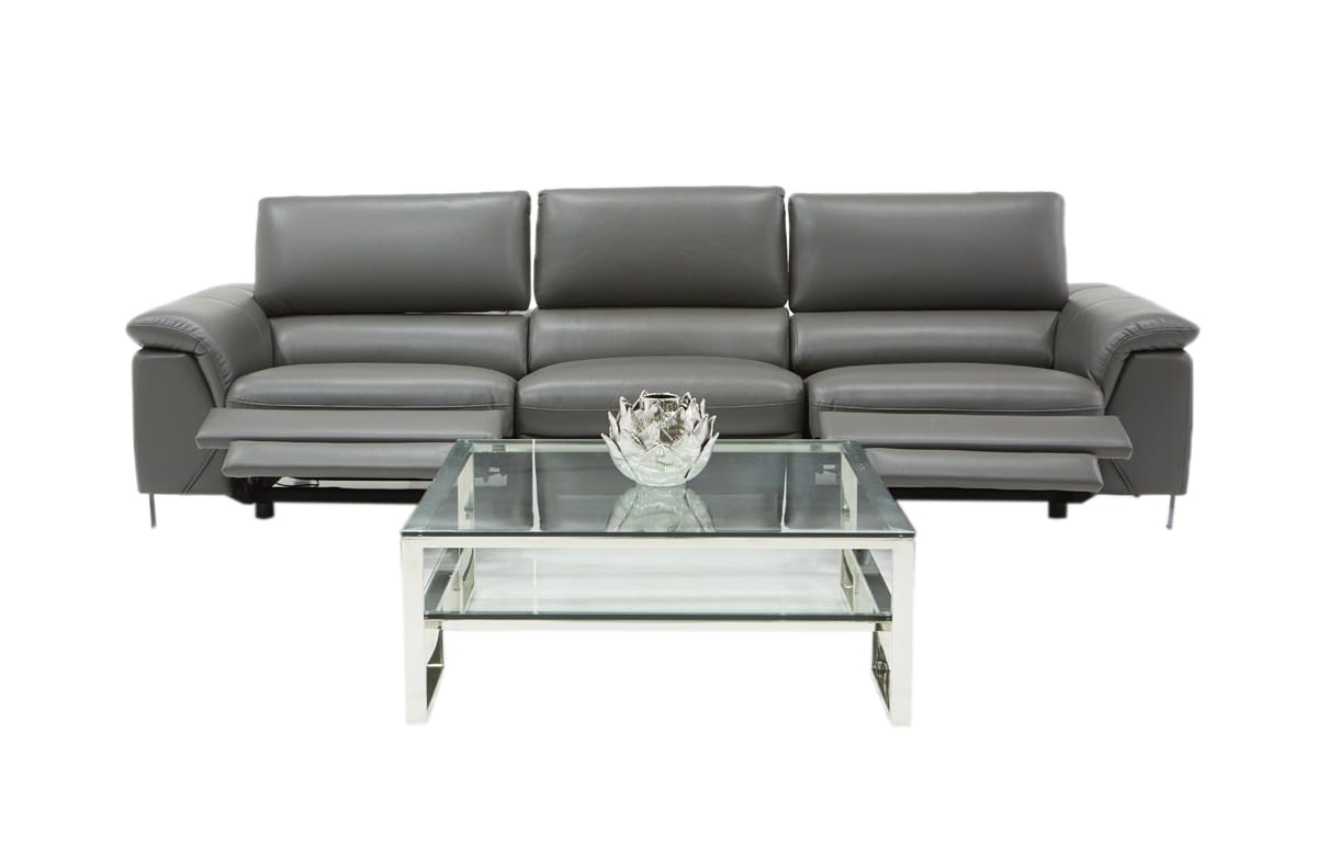 Divani Casa Maine Modern Grey Eco-Leather Sofa w/Electric Recliners by VIG  Furniture