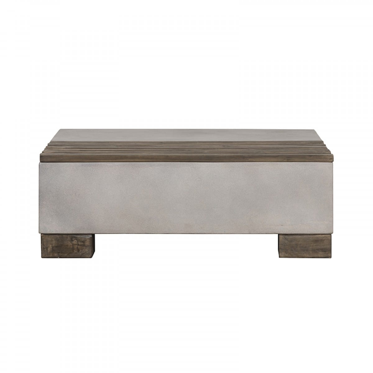 Modrest Delaware Modern Concrete Acacia Square Coffee Table