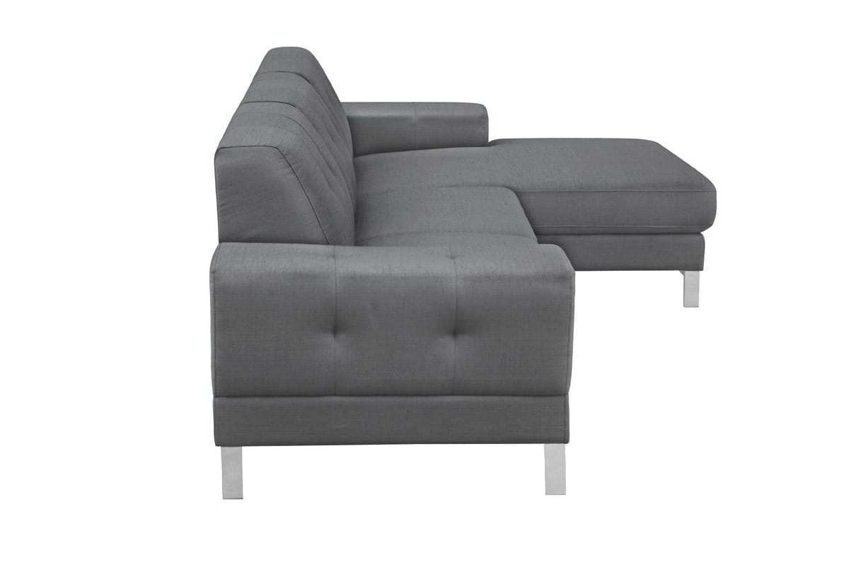 Divani Casa Forli Modern Grey Fabric Sectional Sofa w/Right Facing Chaise  by VIG Furniture