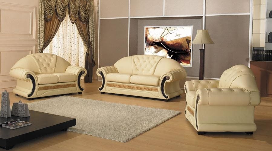 Divani Casa Cleopatra Traditional Leather Sofa Set by VIG Furniture