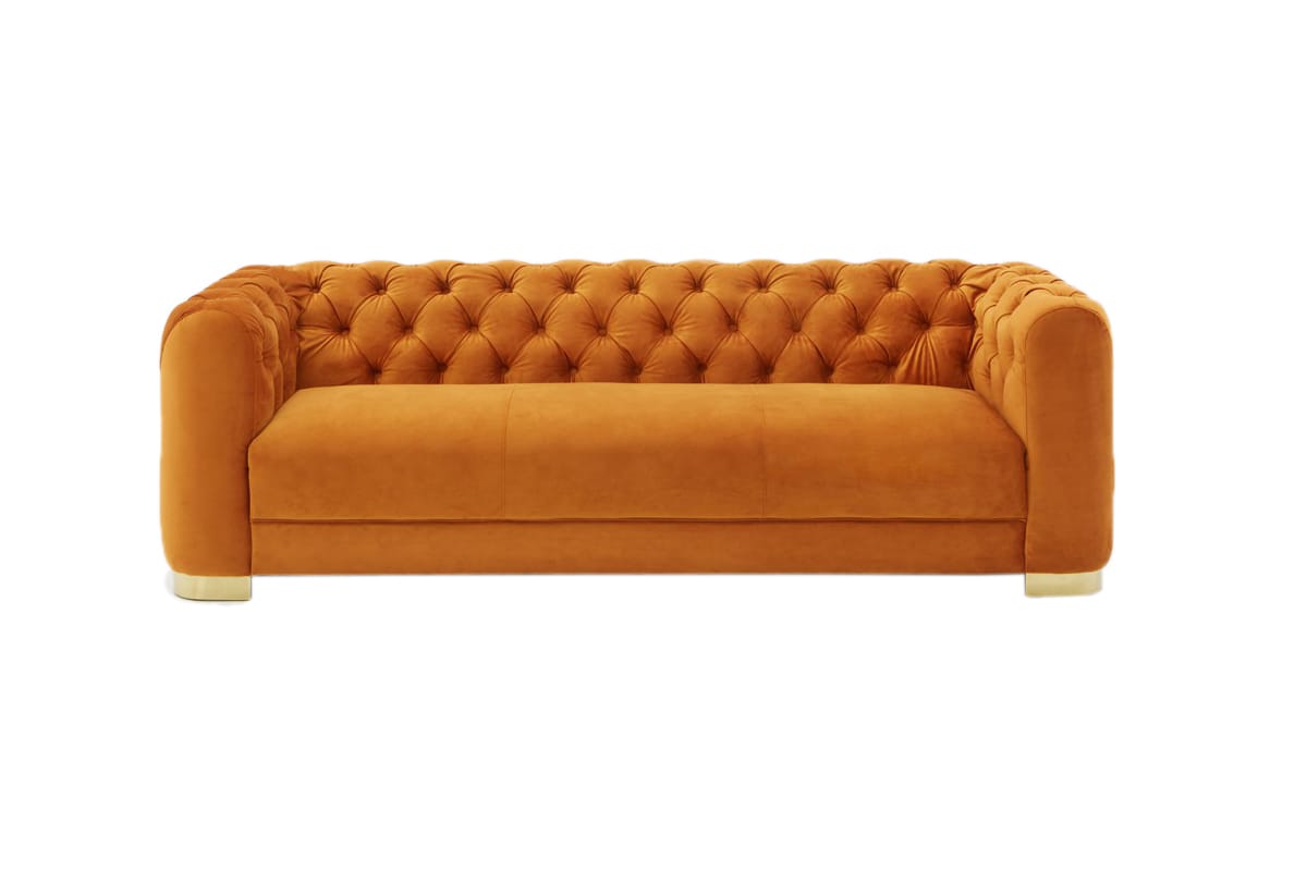 Divani Casa Duarte Modern Orange Velvet Sofa by VIG Furniture