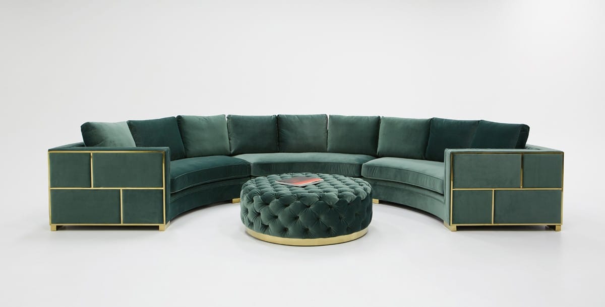 Divani Casa Ritner Modern Green Velvet Circular Sectional Sofa by VIG ...