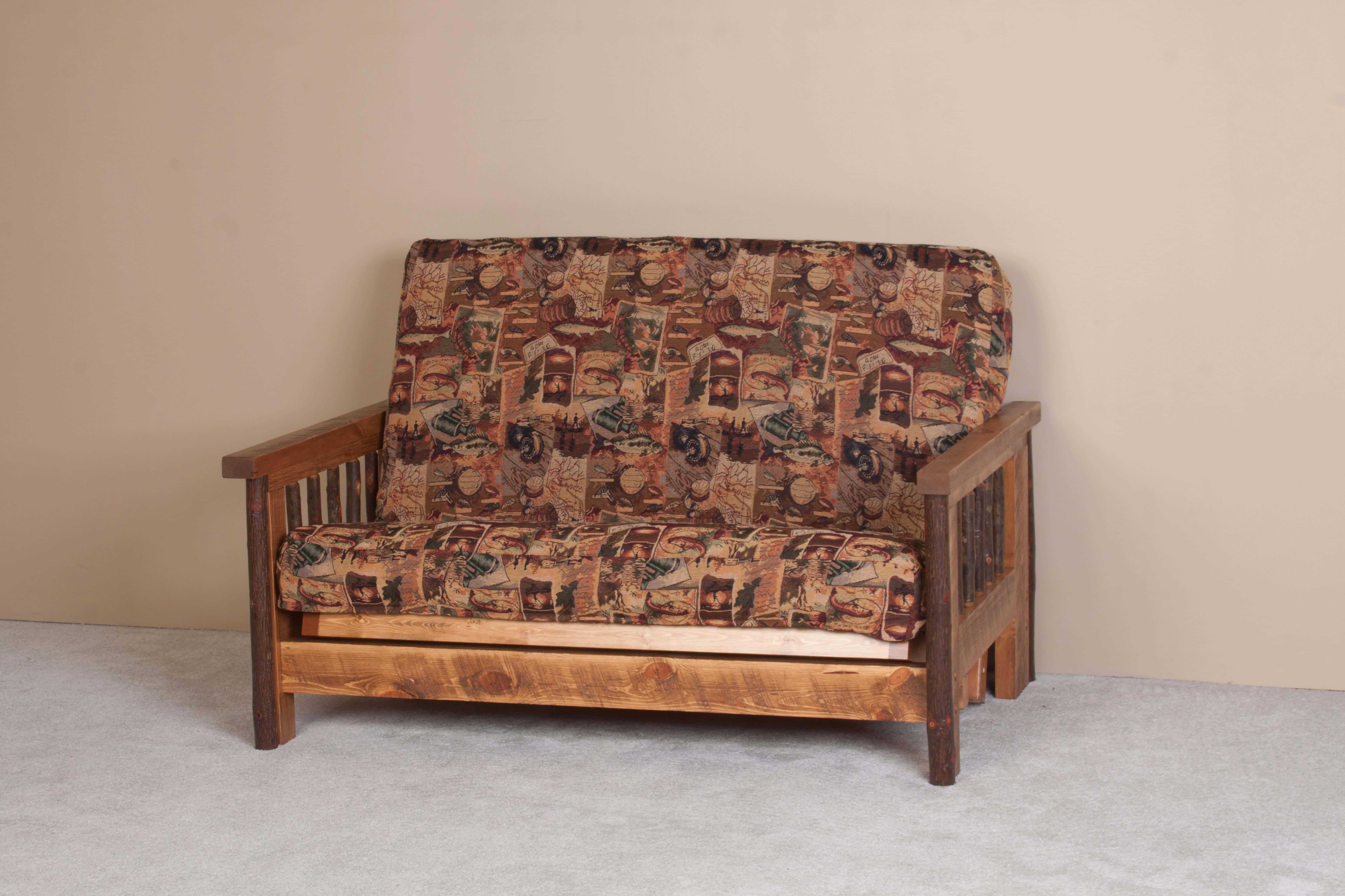 Sawtooth Hickory Futon Frame Loveseat by Viking Log Furniture
