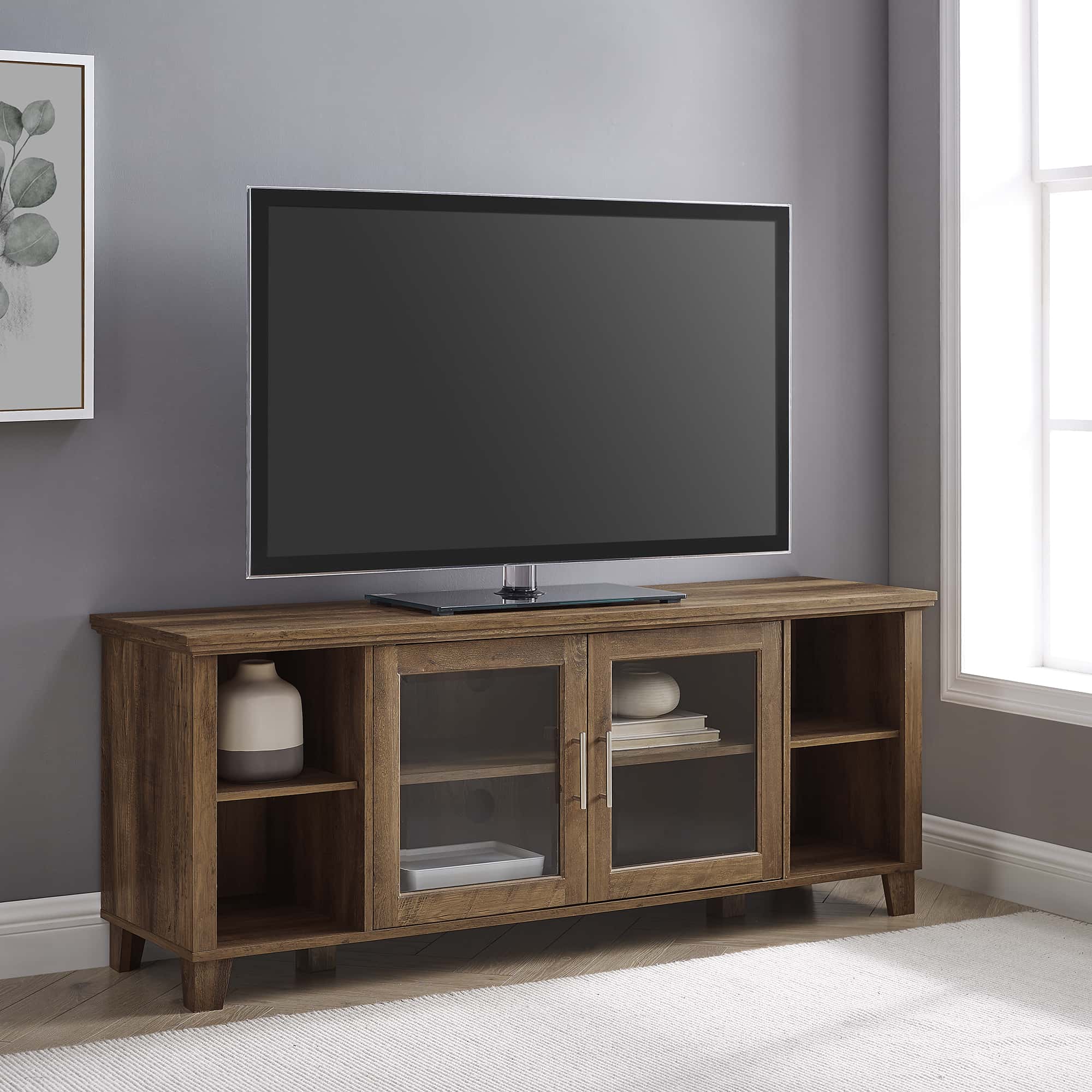 58 Inch Rustic TV Stand - Rustic Oak by Walker Edison