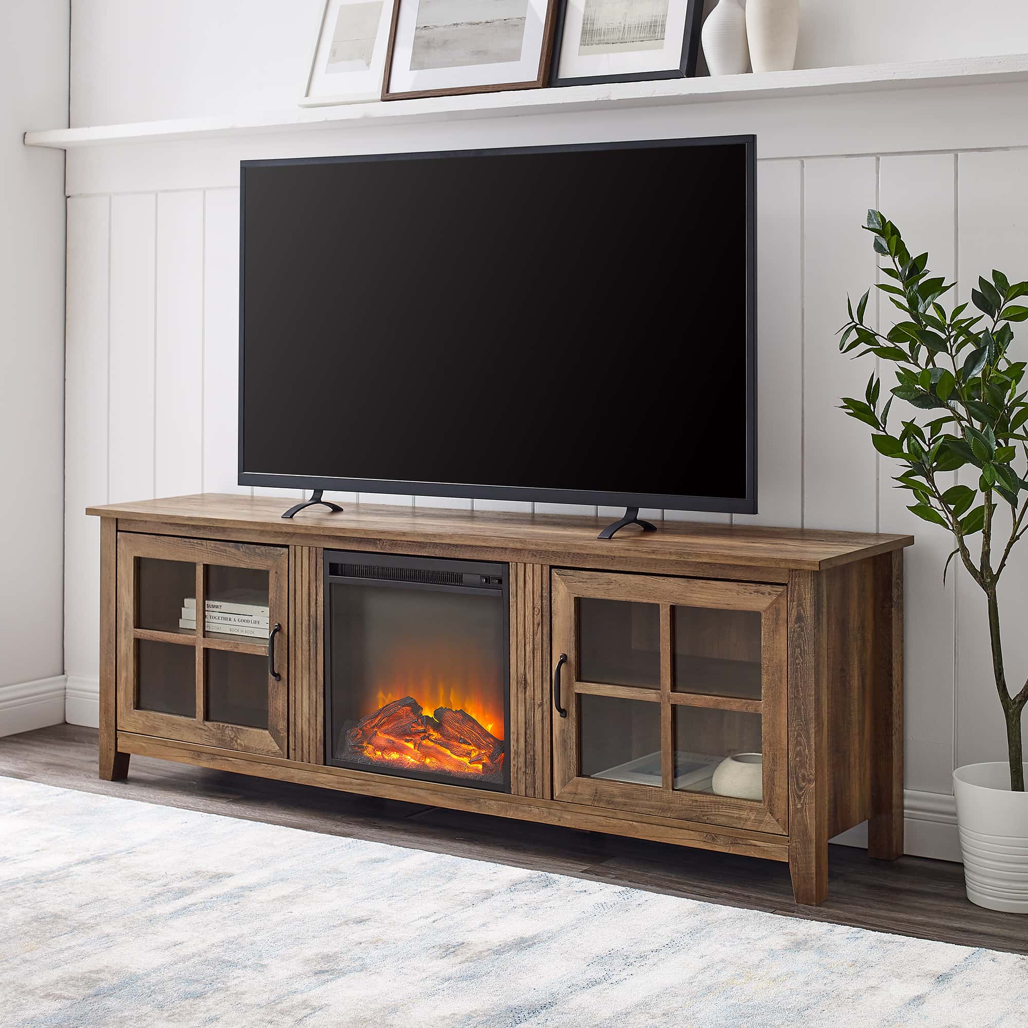 Walker edison 70 inch rustic wood tv stand deals