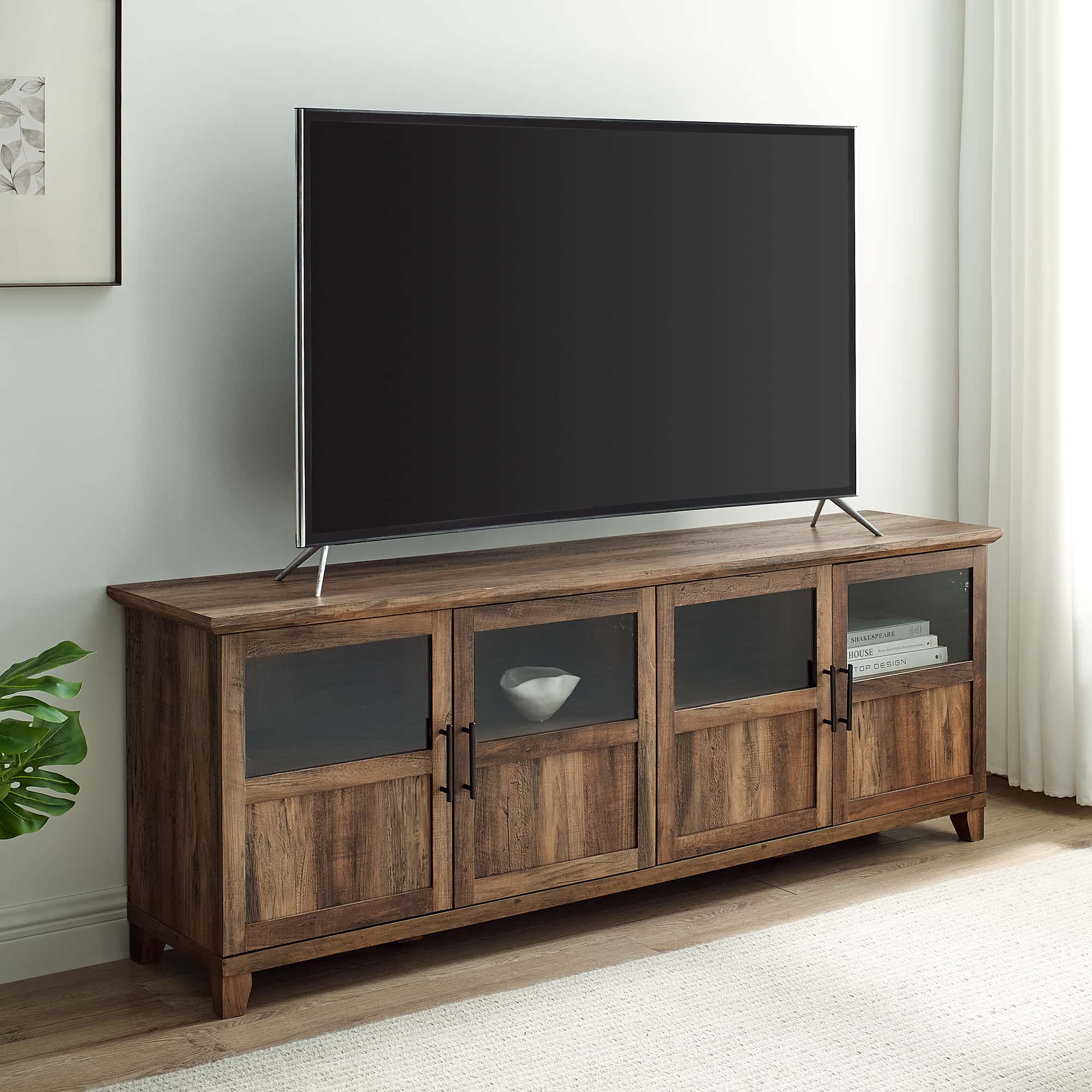 Reclaimed barnwood 2024 tv console