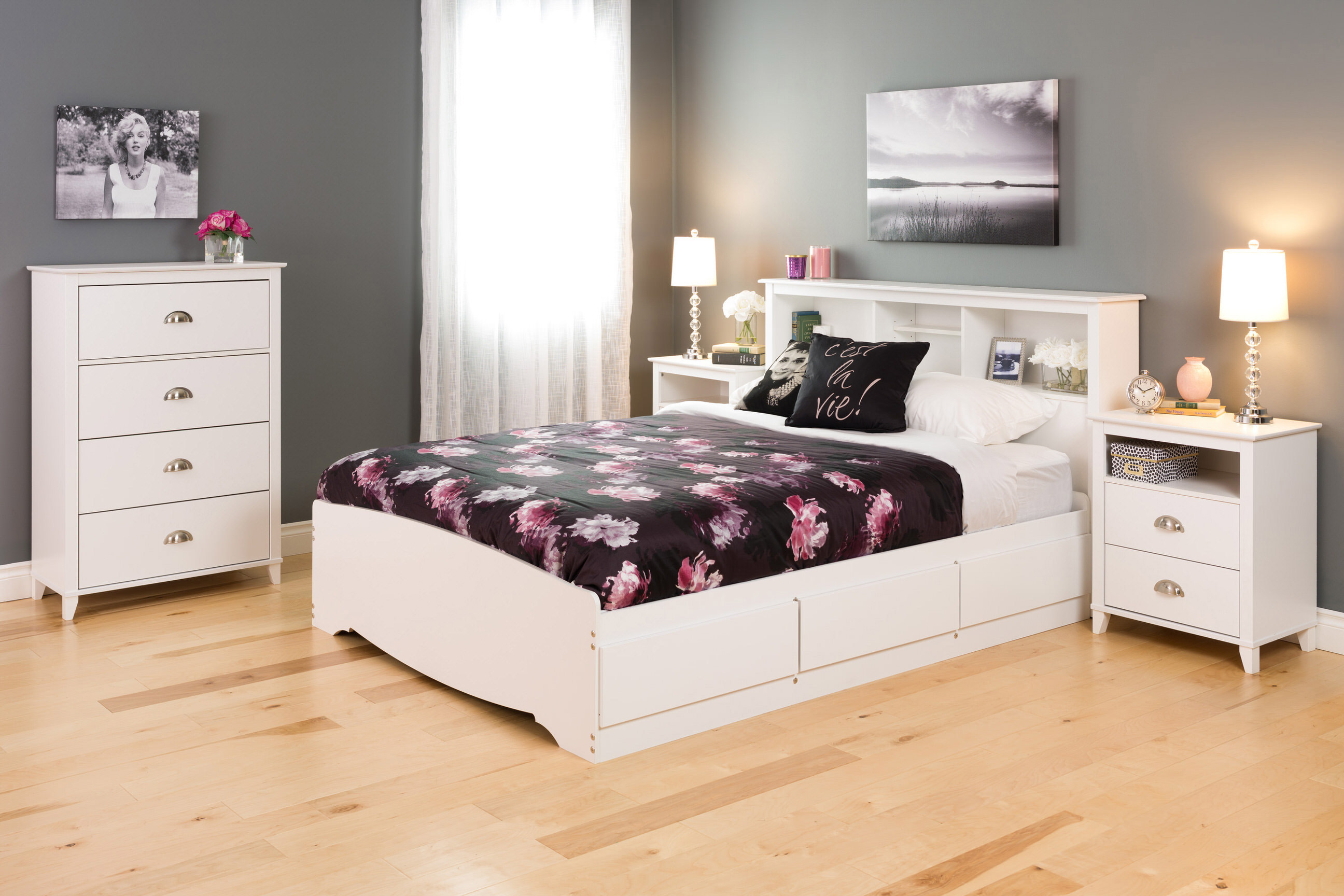 Yaletown 2 Drawer Tall Nightstand at Futonland