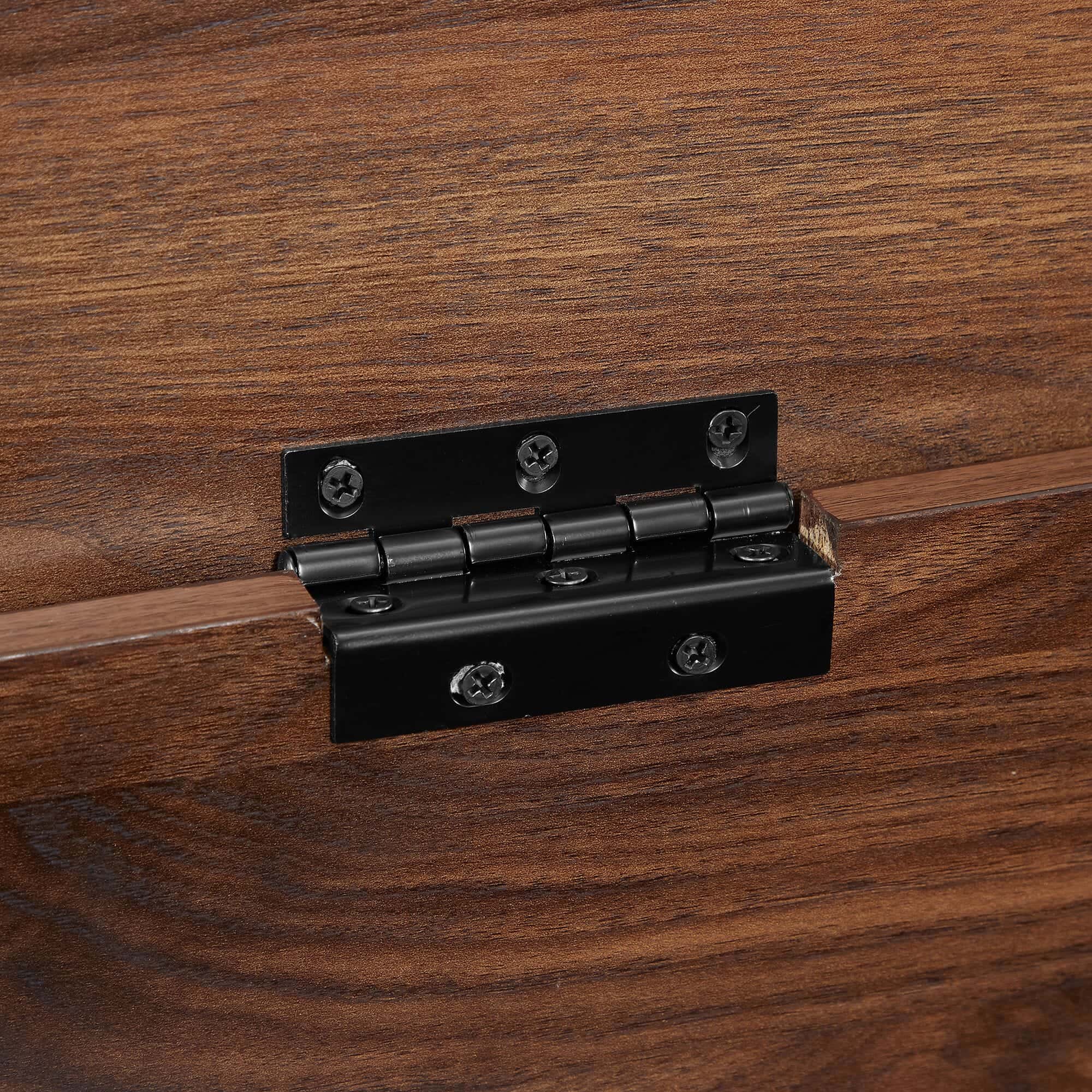 48 Inch Modern Farmhouse Storage Bench - Dark Walnut at Futonland