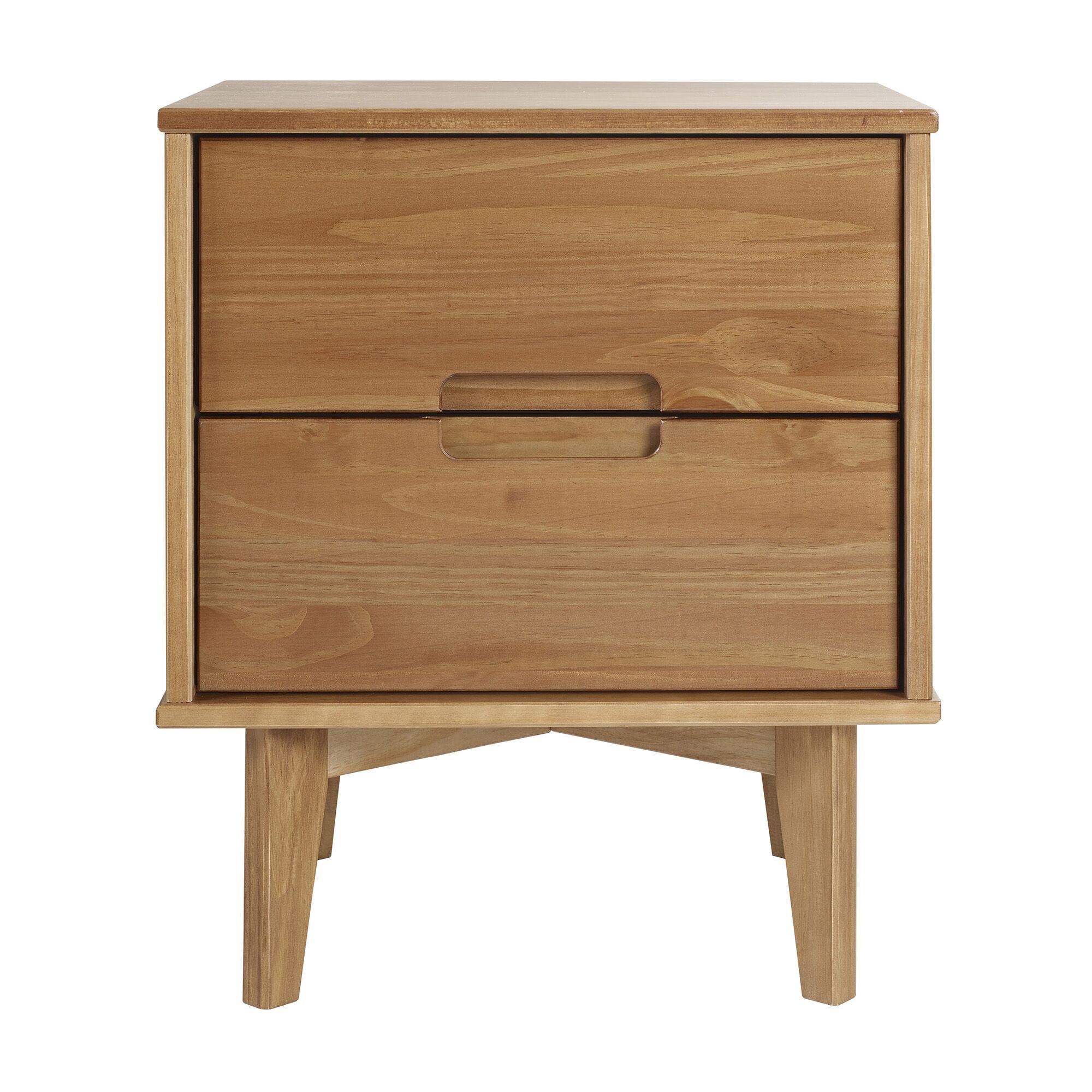 Mid Century Modern Wood Nightstand Caramel by Walker Edison