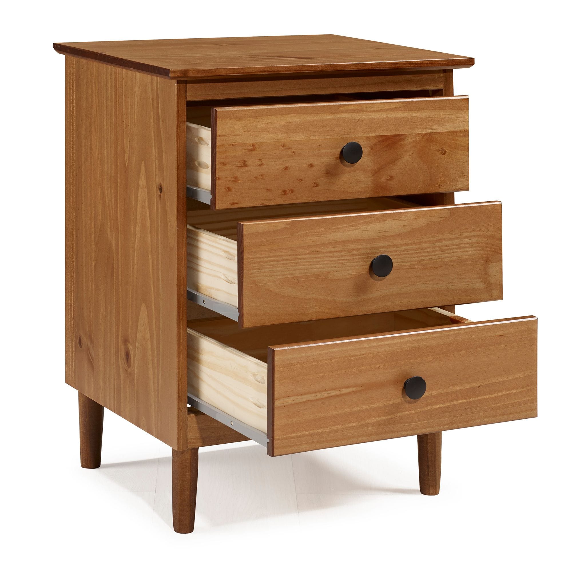 Modern 3 Drawer Nightstand Caramel by Walker Edison