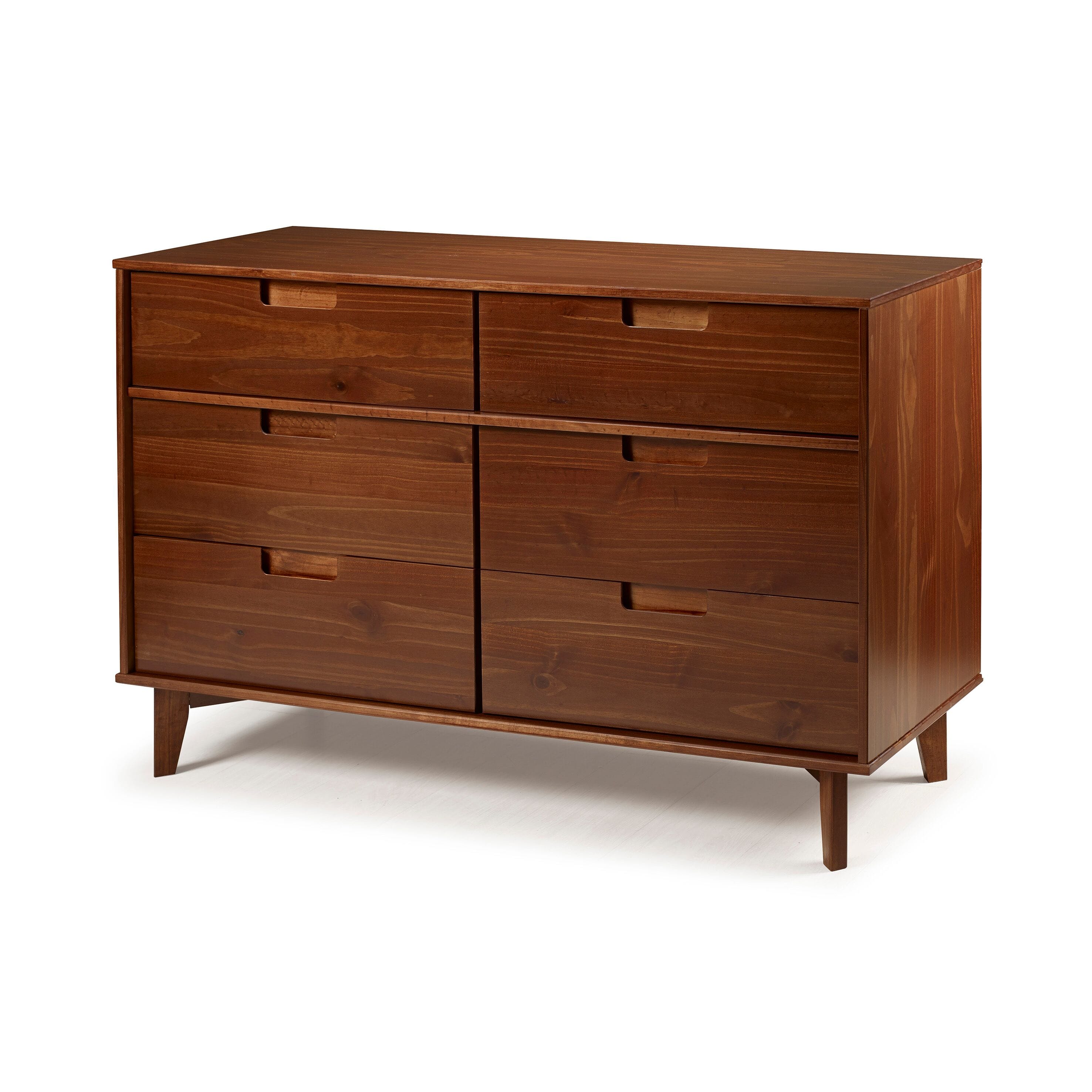 6 Drawer Mid Century Modern Wood Dresser Walnut By Walker