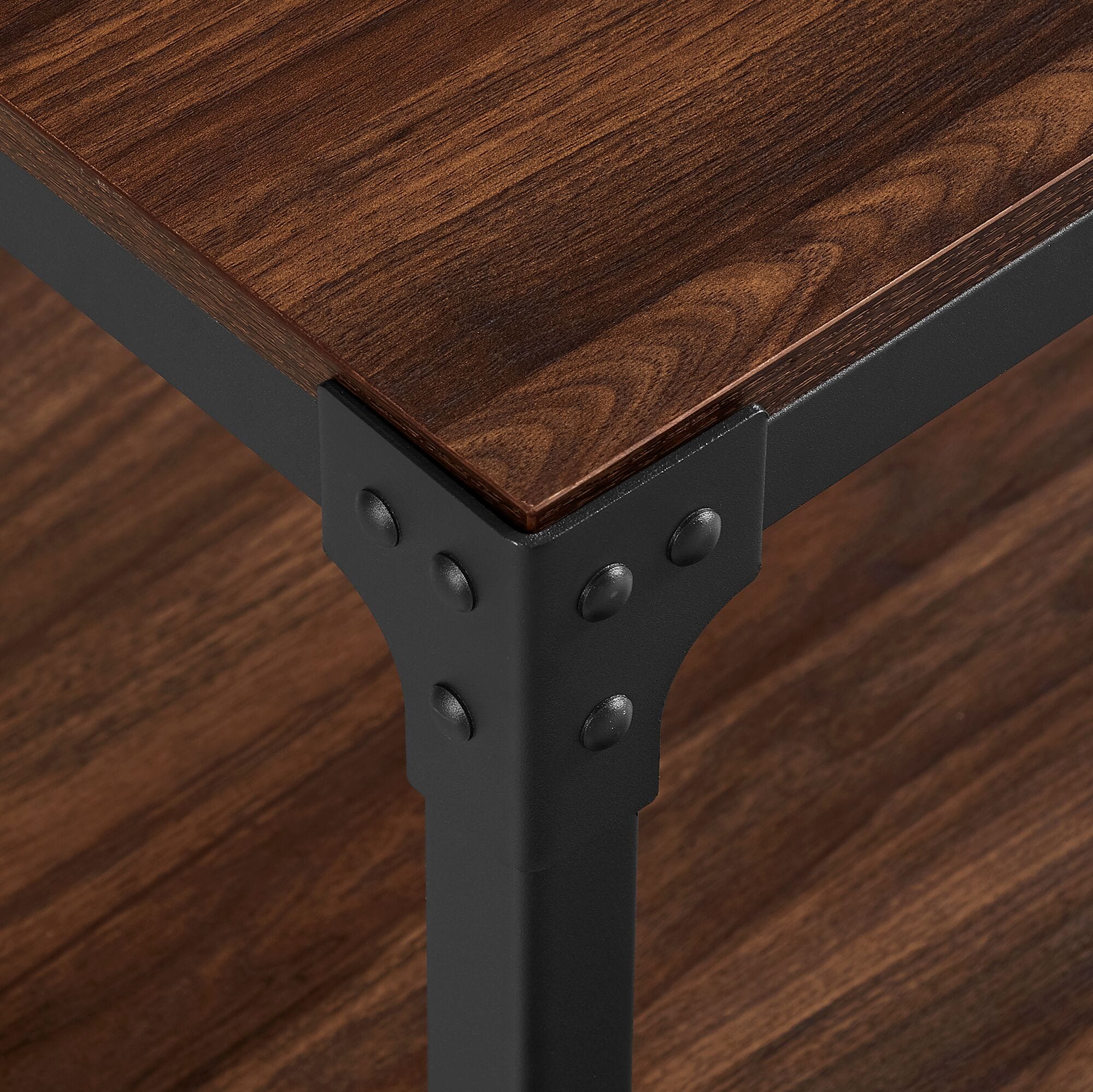 Rustic Wood End Side Table (Set of 2) - Dark Walnut by Walker Edison