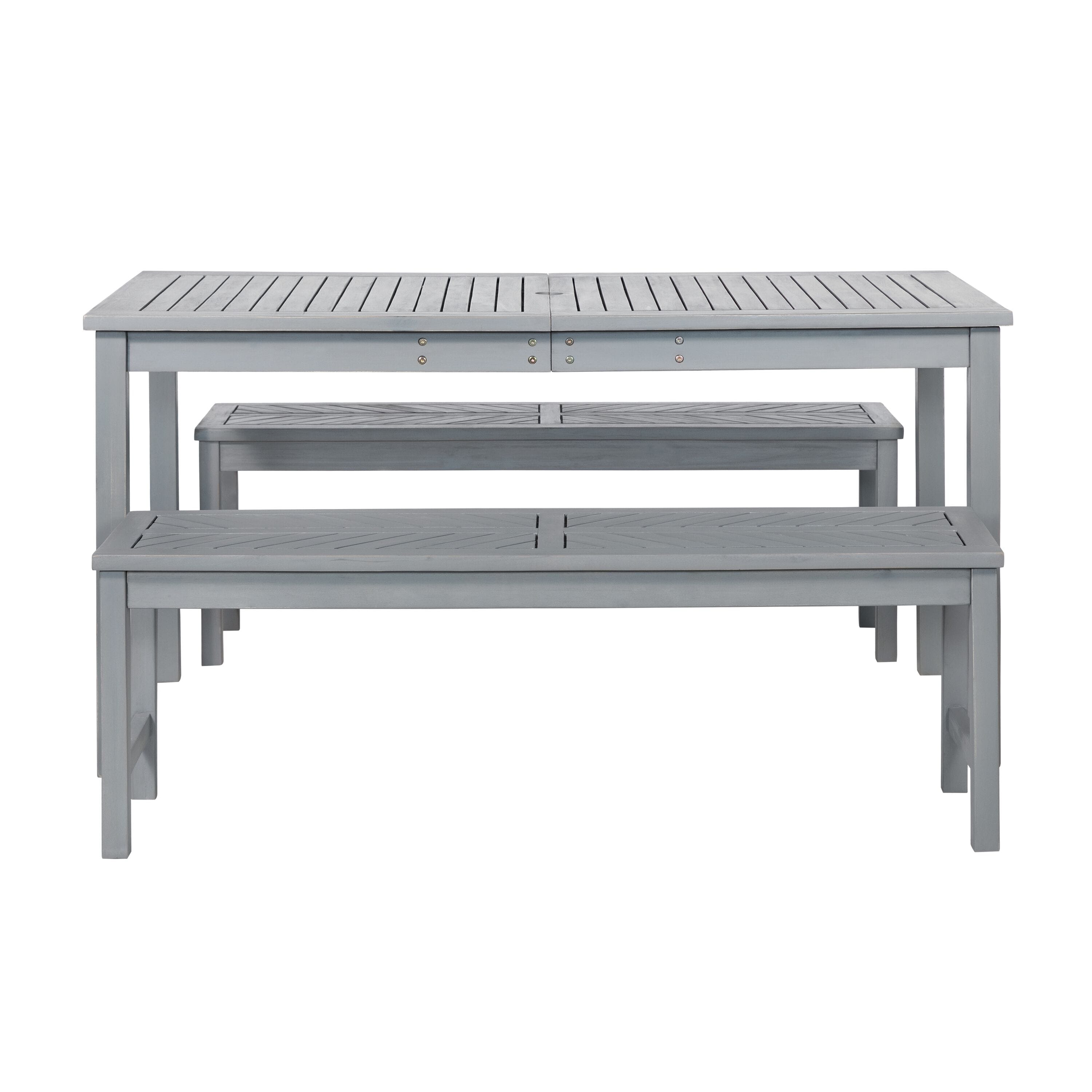 3-Piece Chevron Outdoor Patio Dining Set - Grey Wash by Walker Edison