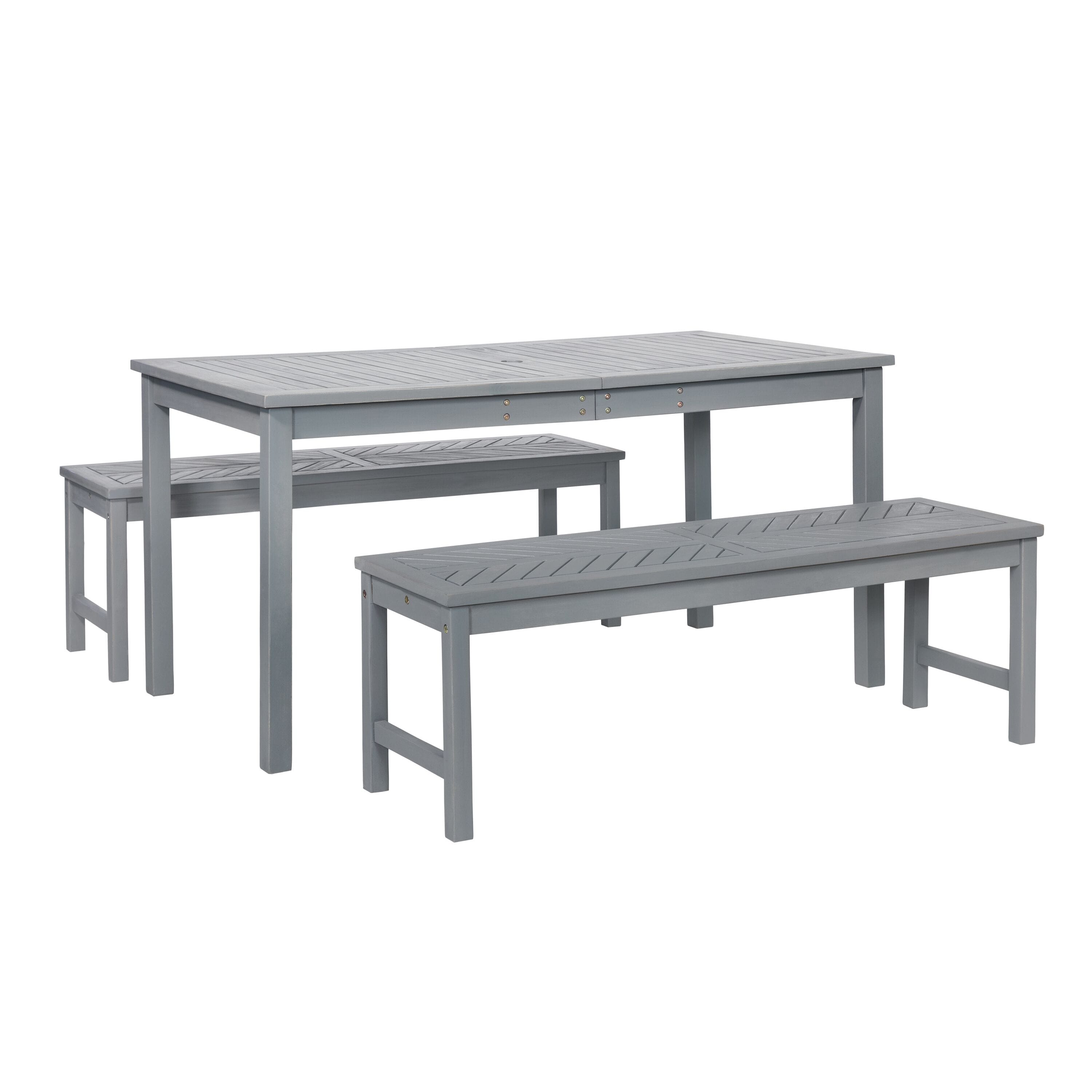 3-Piece Chevron Outdoor Patio Dining Set - Grey Wash by Walker Edison