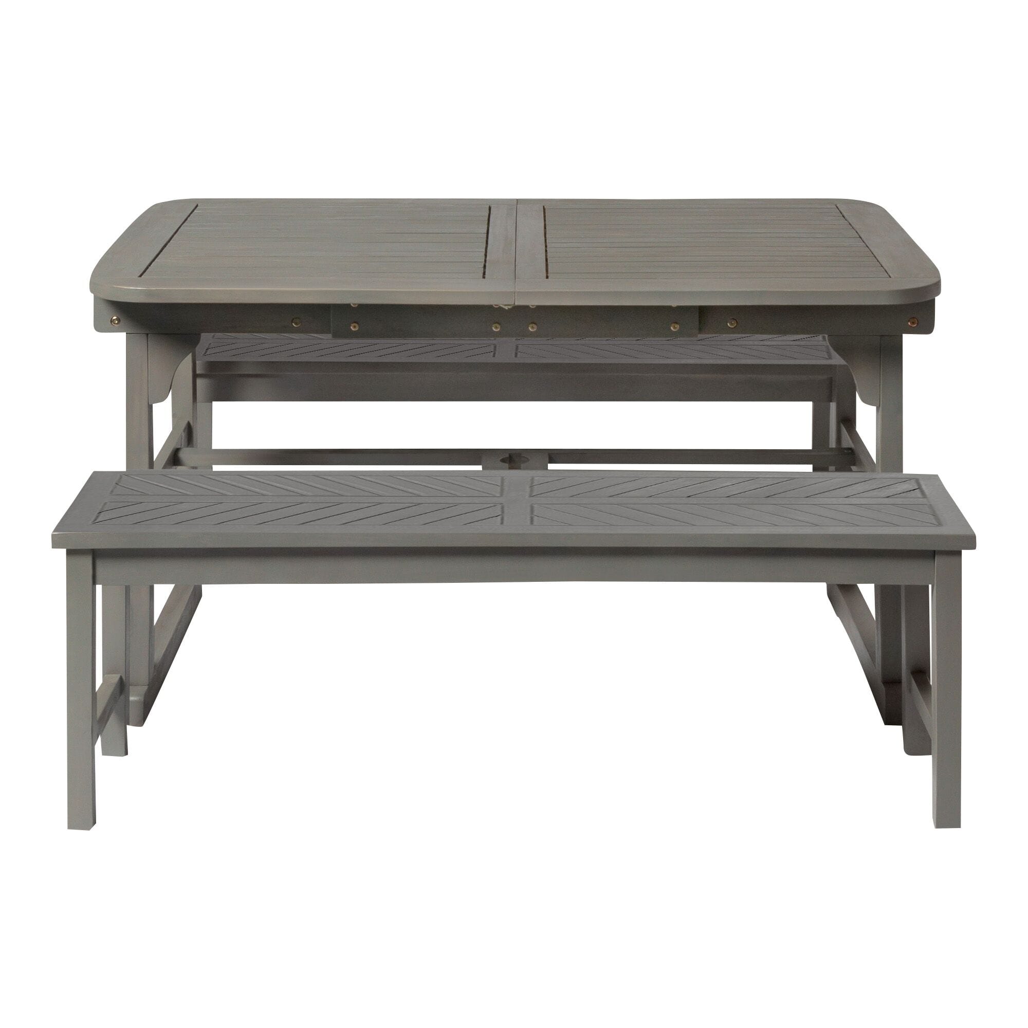 3-Piece Extendable Outdoor Patio Dining Set - Grey Wash at Futonland