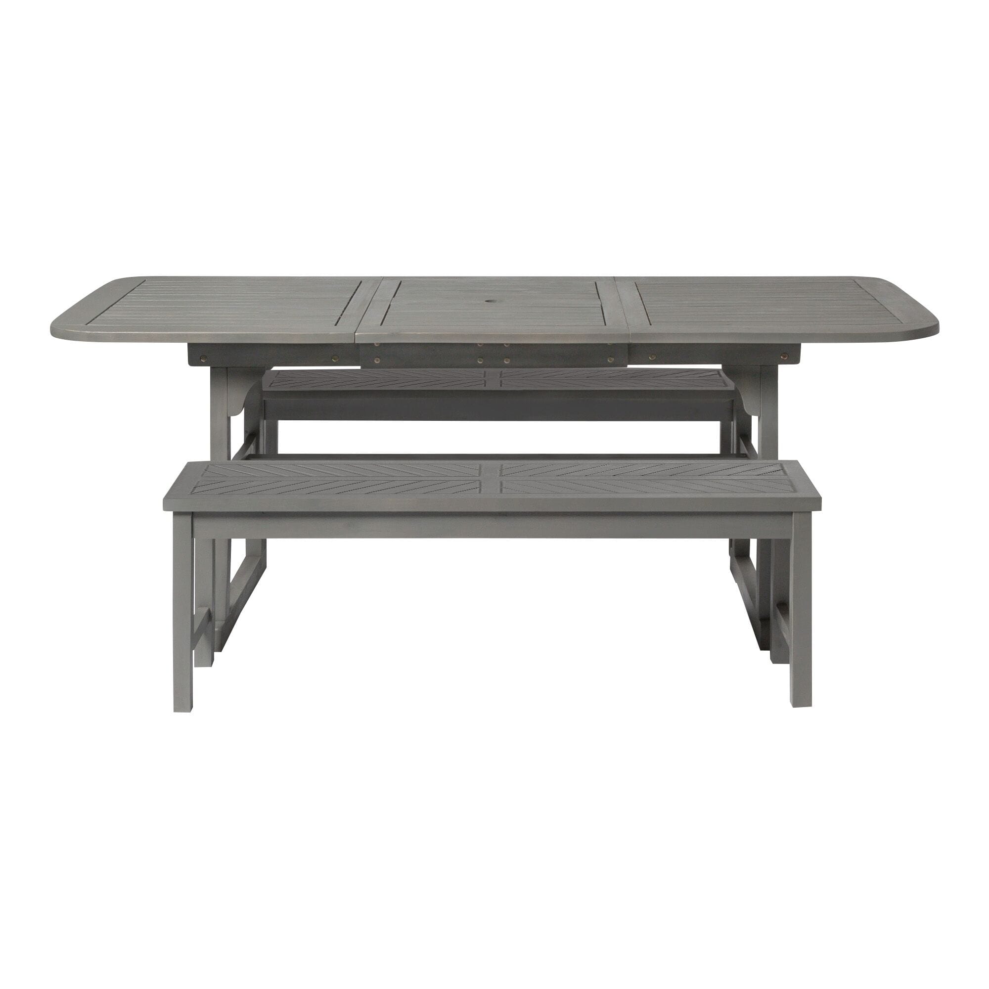 3-Piece Extendable Outdoor Patio Dining Set - Grey Wash at Futonland