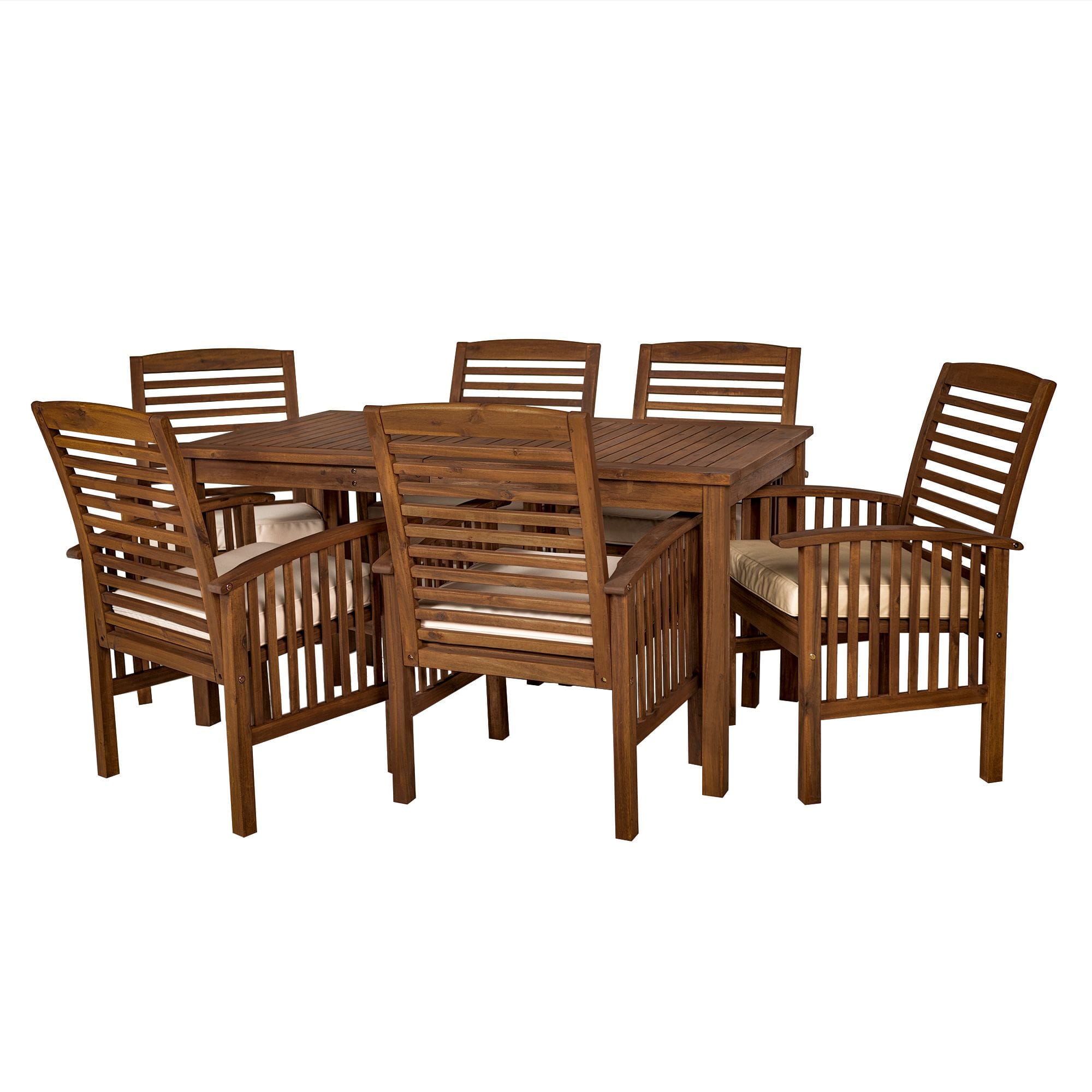 7-Piece Modern Patio Dining Set - Dark Brown by Walker Edison
