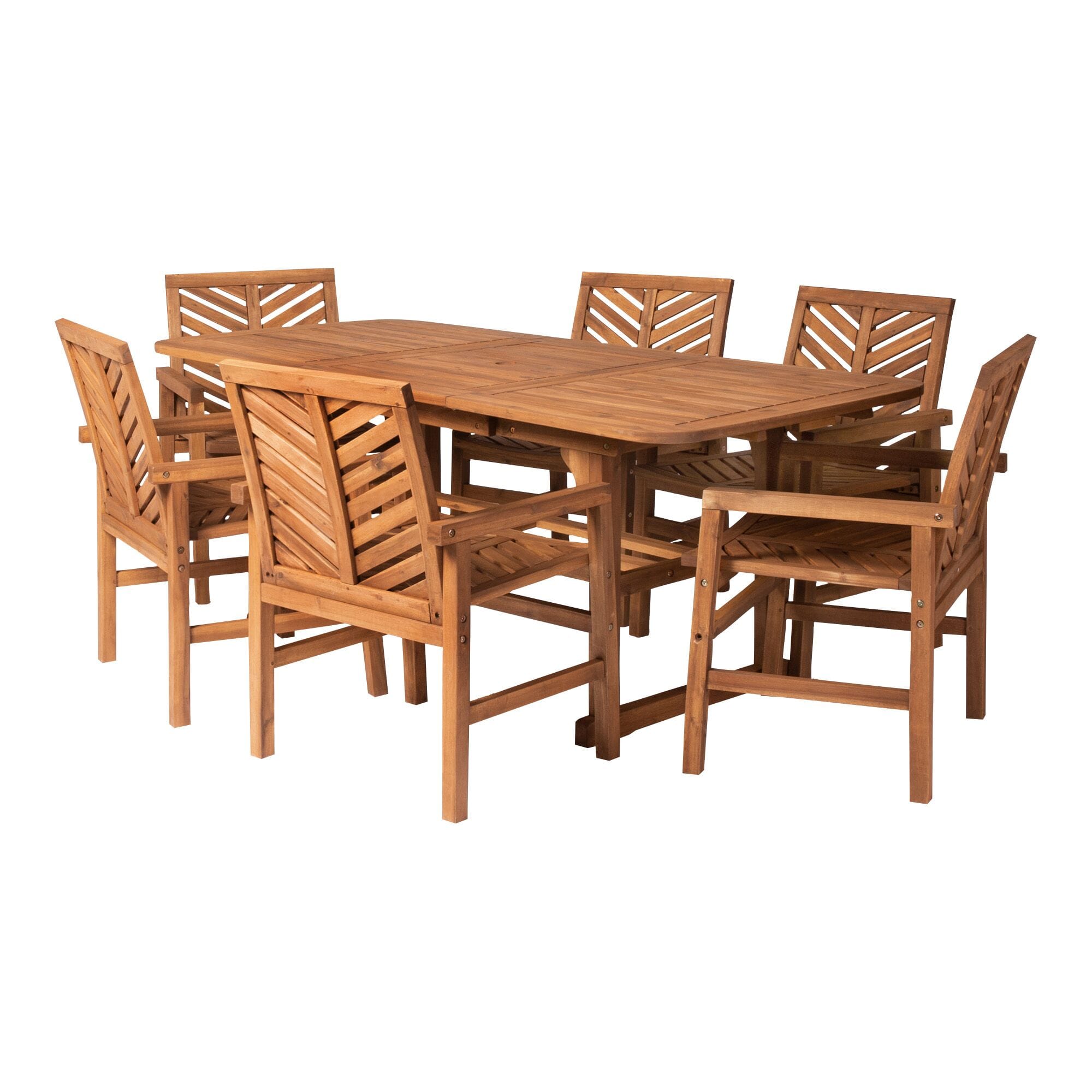 7-Piece Extendable Outdoor Patio Dining Set - Brown by Walker Edison