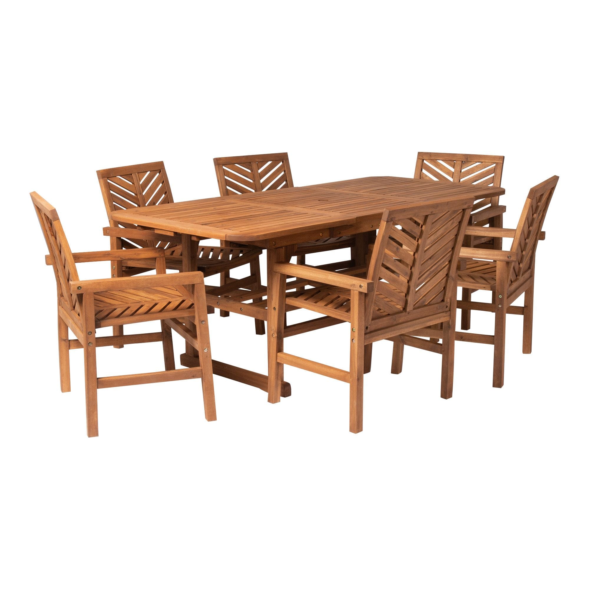 7-Piece Extendable Outdoor Patio Dining Set - Brown by Walker Edison