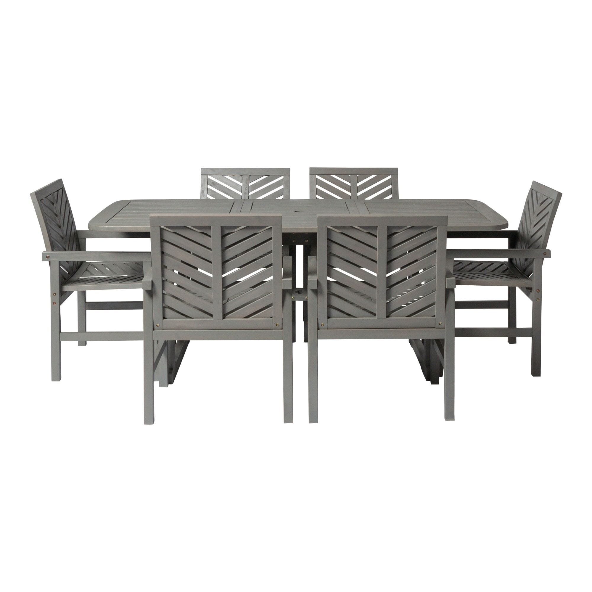 7-Piece Extendable Outdoor Patio Dining Set - Grey Wash by Walker Edison